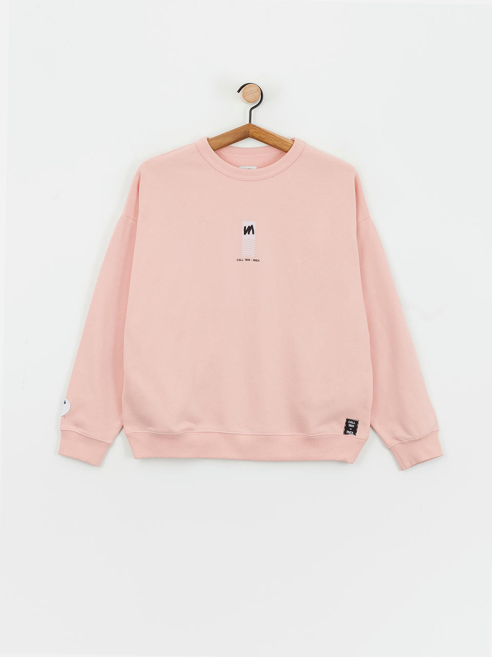 Mikina RVCA Almost Everything Pocket Crew Wmn (blush)