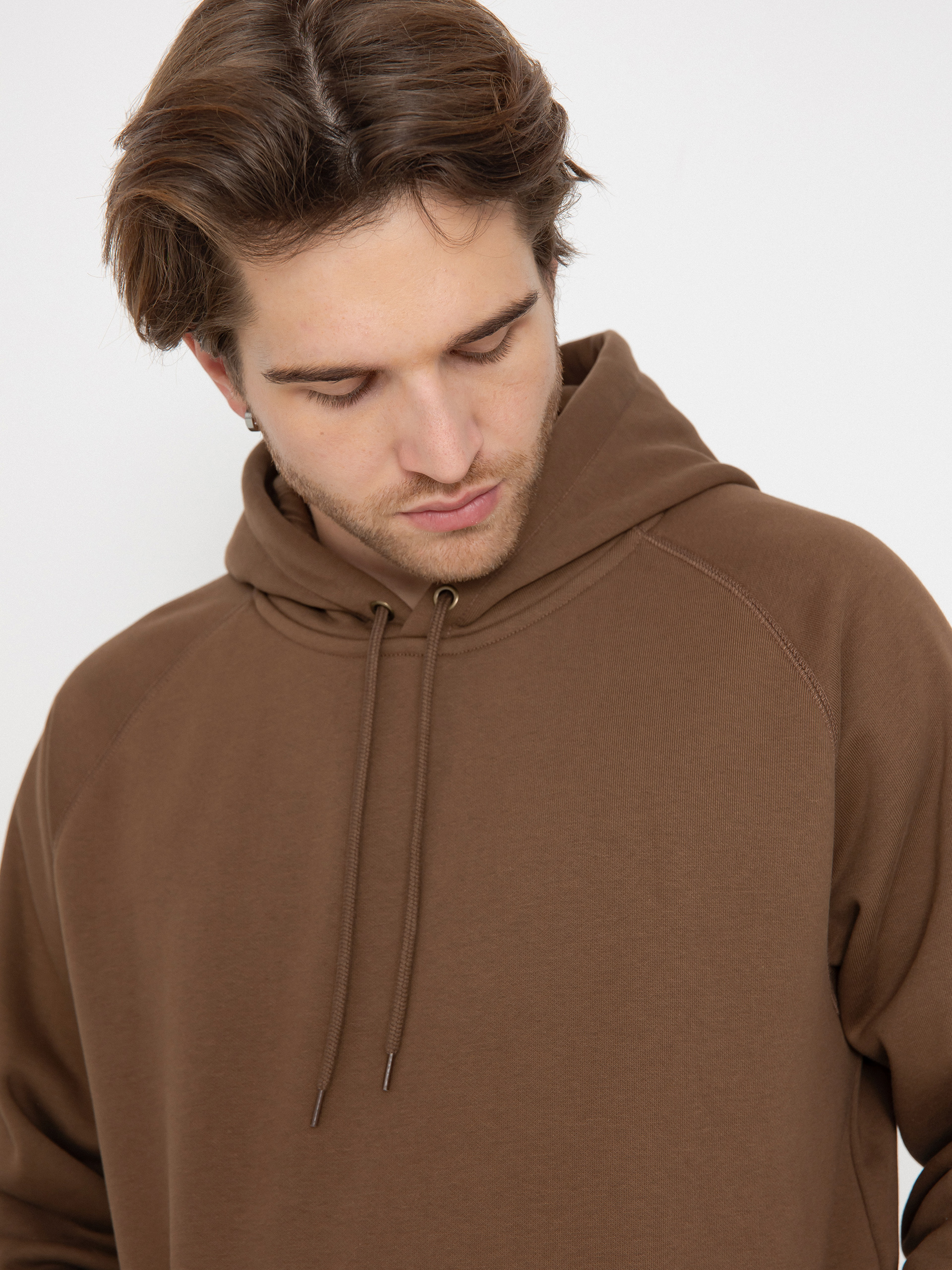 Mikina s kapucňou Carhartt WIP Chase HD (chocolate/gold)