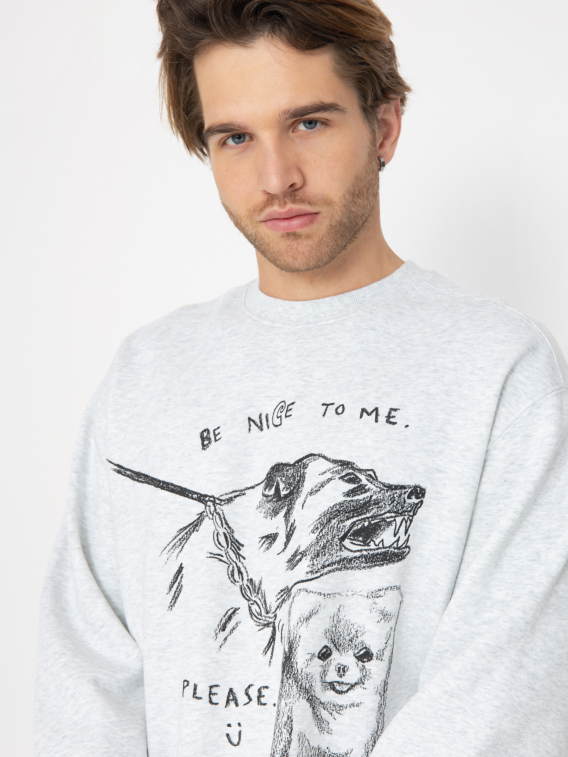 Mikina Carhartt WIP Pepe Be Nice (ash heather/black)