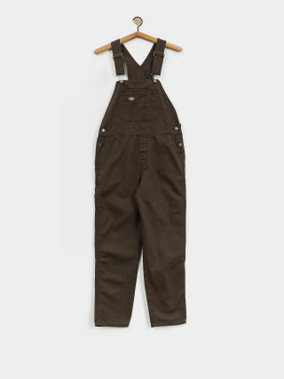 Nohavice Dickies Duck Canvas Classic Bib Wmn (dark brown)