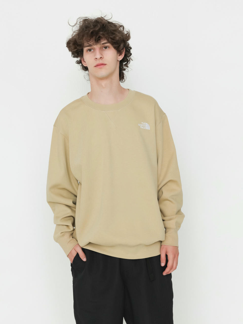 Mikina The North Face Essential Relaxed (khaki stone)