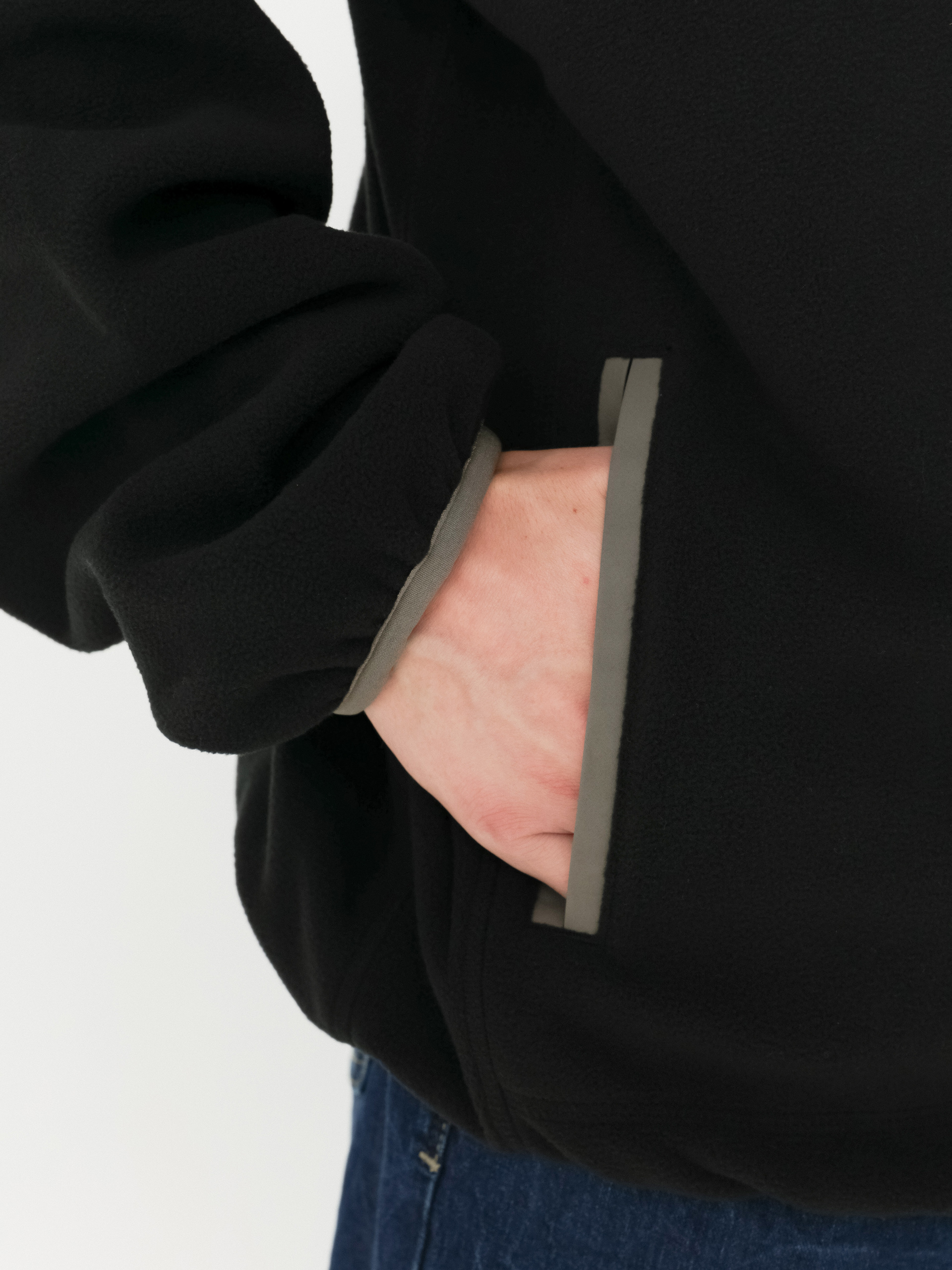 Pánsky Flísová mikina Vans Ranford Polar Fleece Loose Hz (black/bungee cord)