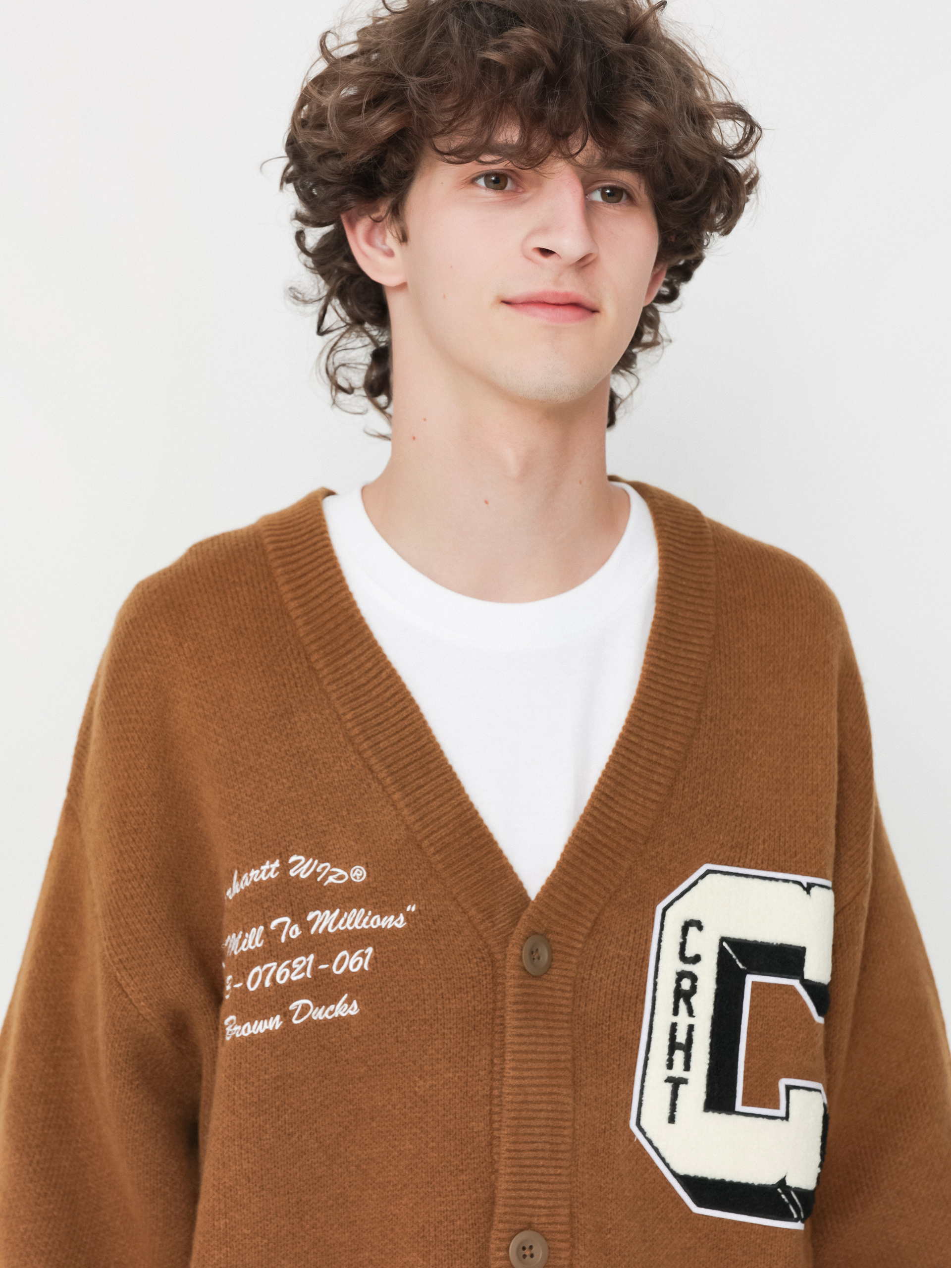 Sveter Carhartt WIP Brown Ducks Cardigan (hamilton brown/wax)