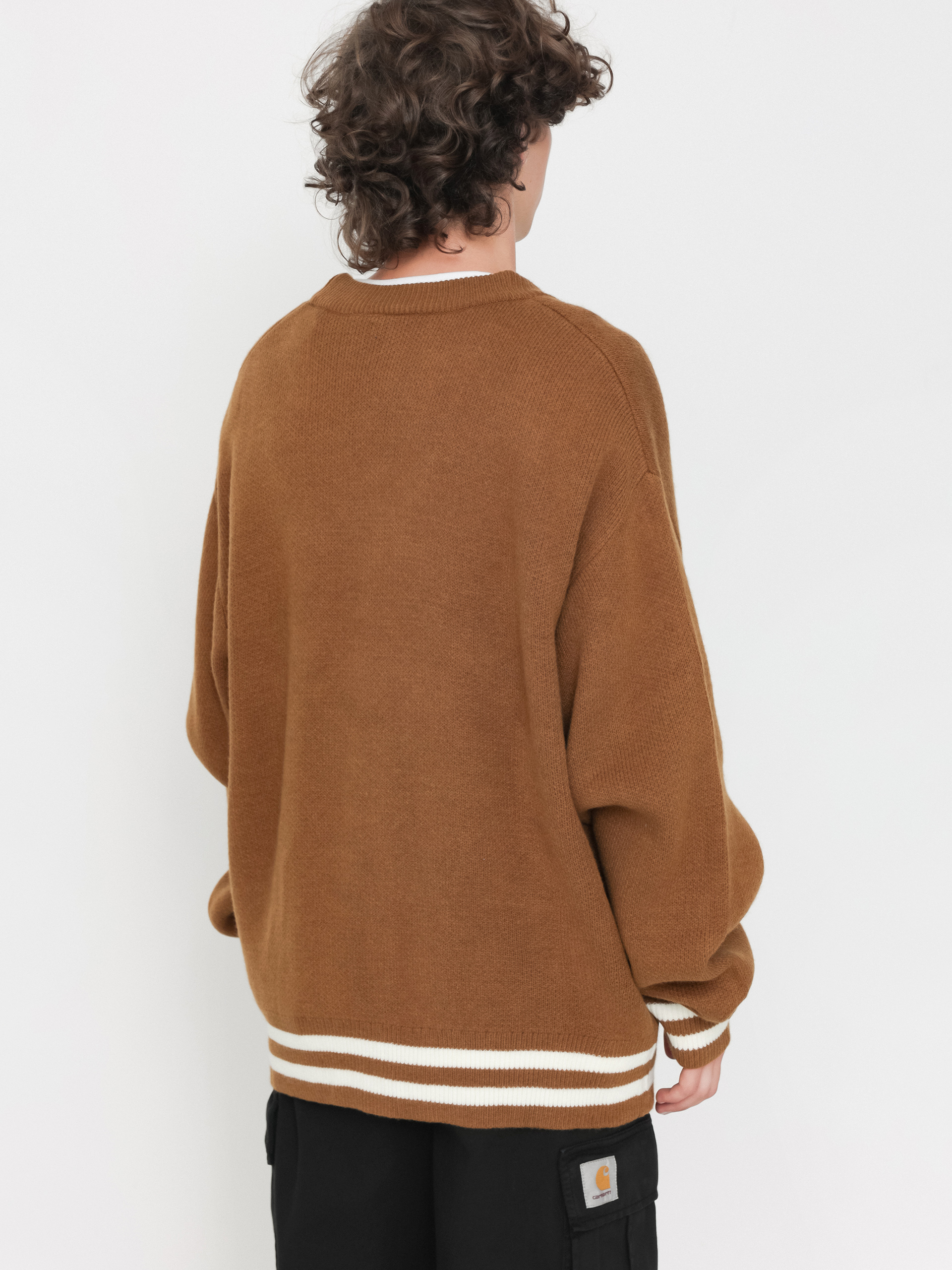 Sveter Carhartt WIP Brown Ducks Cardigan (hamilton brown/wax)