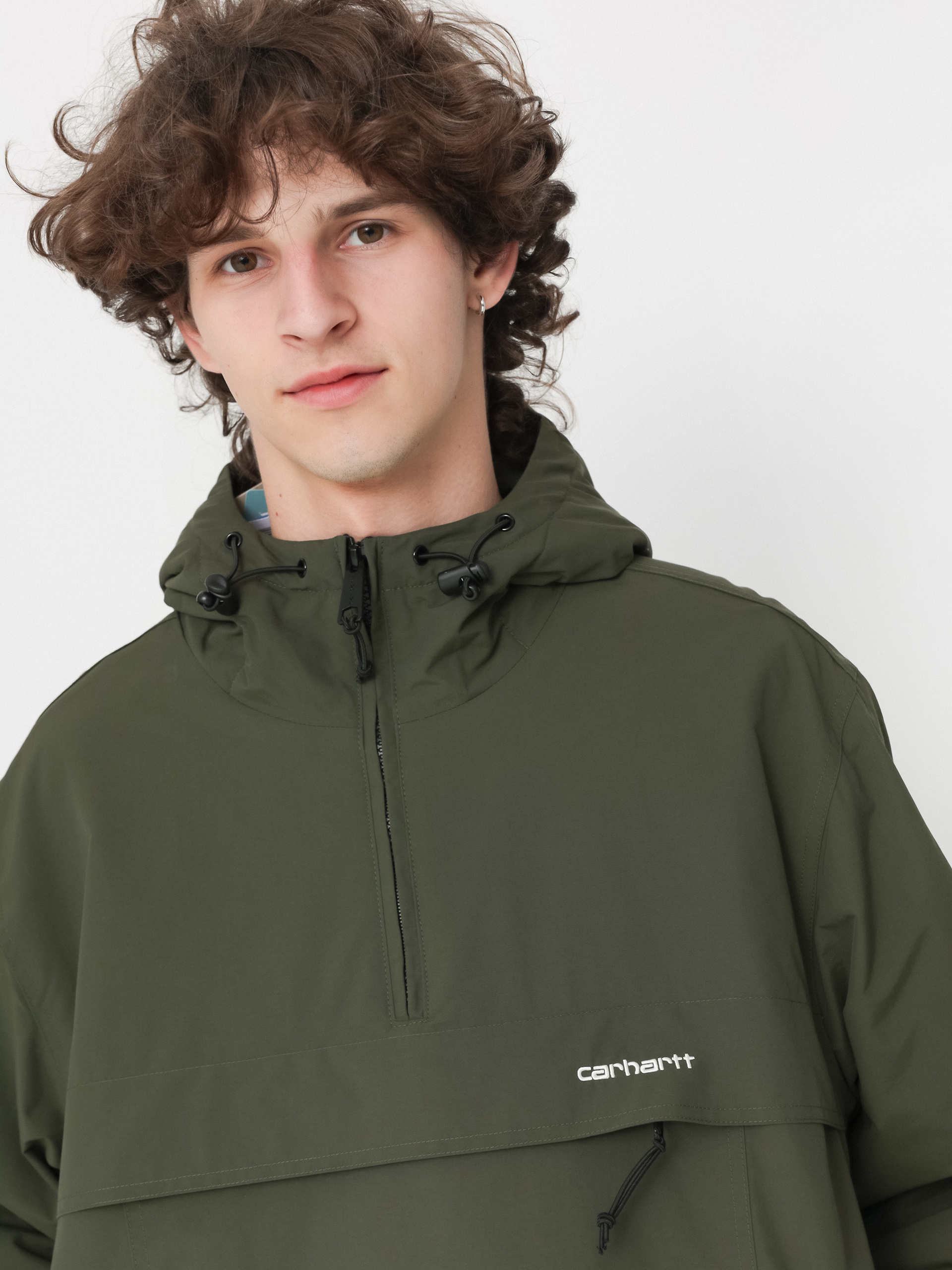 Bunda Carhartt WIP Windbreaker Pullover (office green/white)