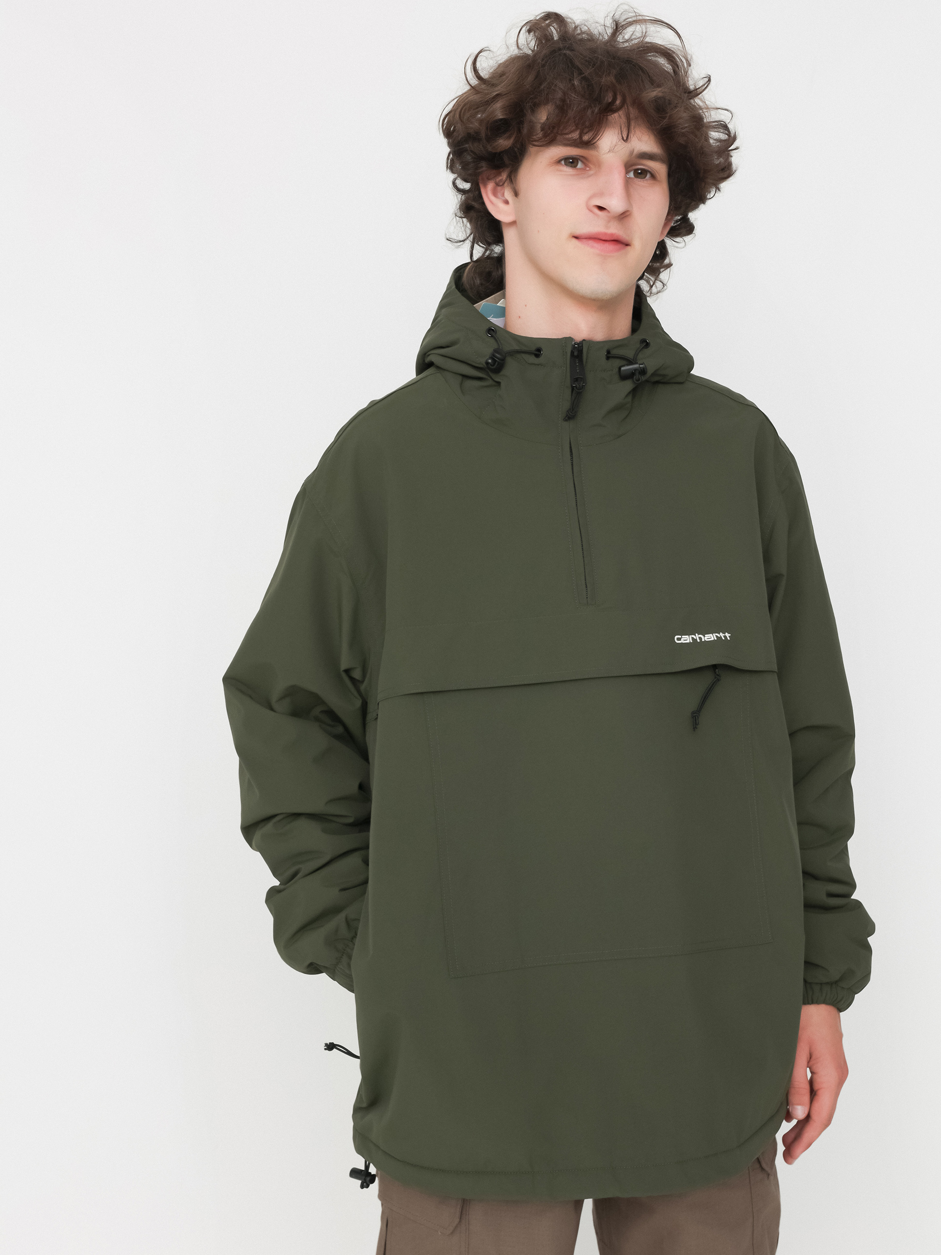 Bunda Carhartt WIP Windbreaker Pullover (office green/white)