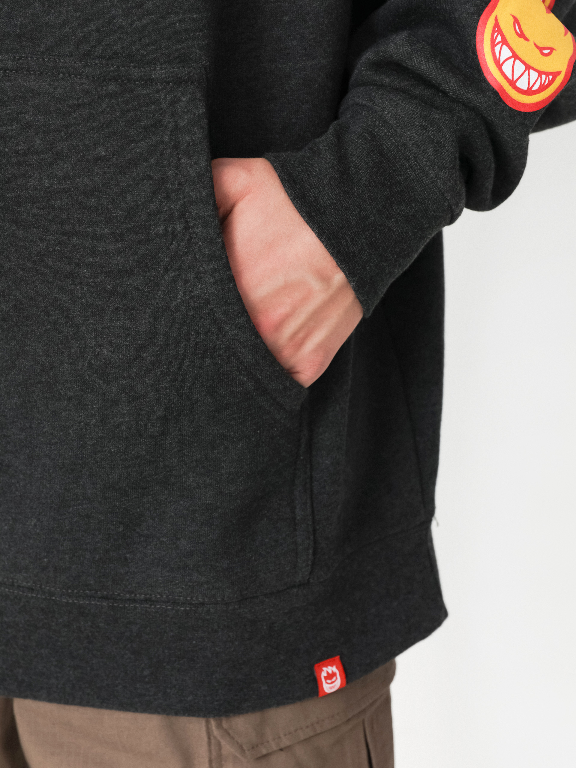 Mikina s kapucňou Spitfire Ol E Big Head HD (charcoal)