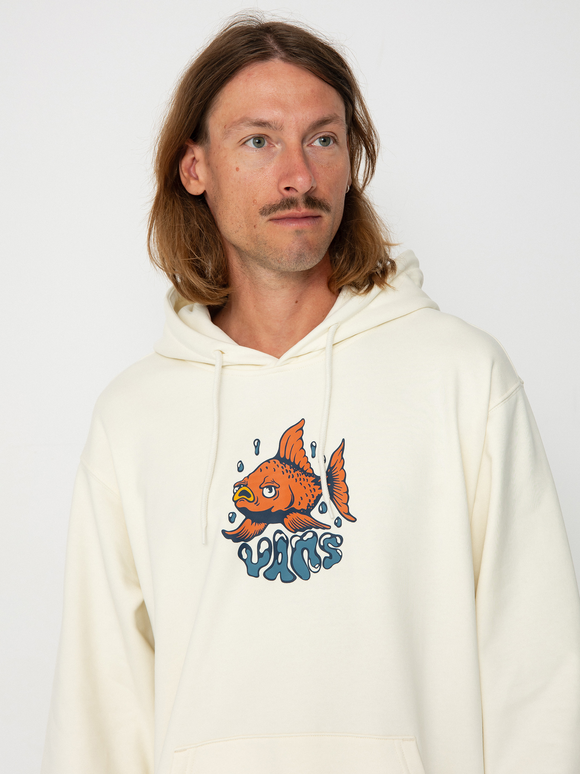 Mikina s kapucňou Vans Fish Loose HD (marshmallow)