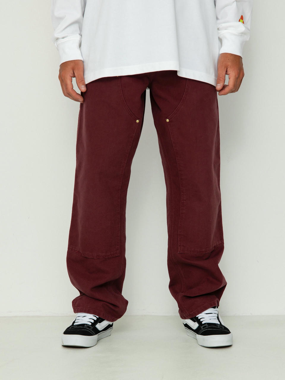 Nohavice Carhartt WIP Double Knee (malbec)