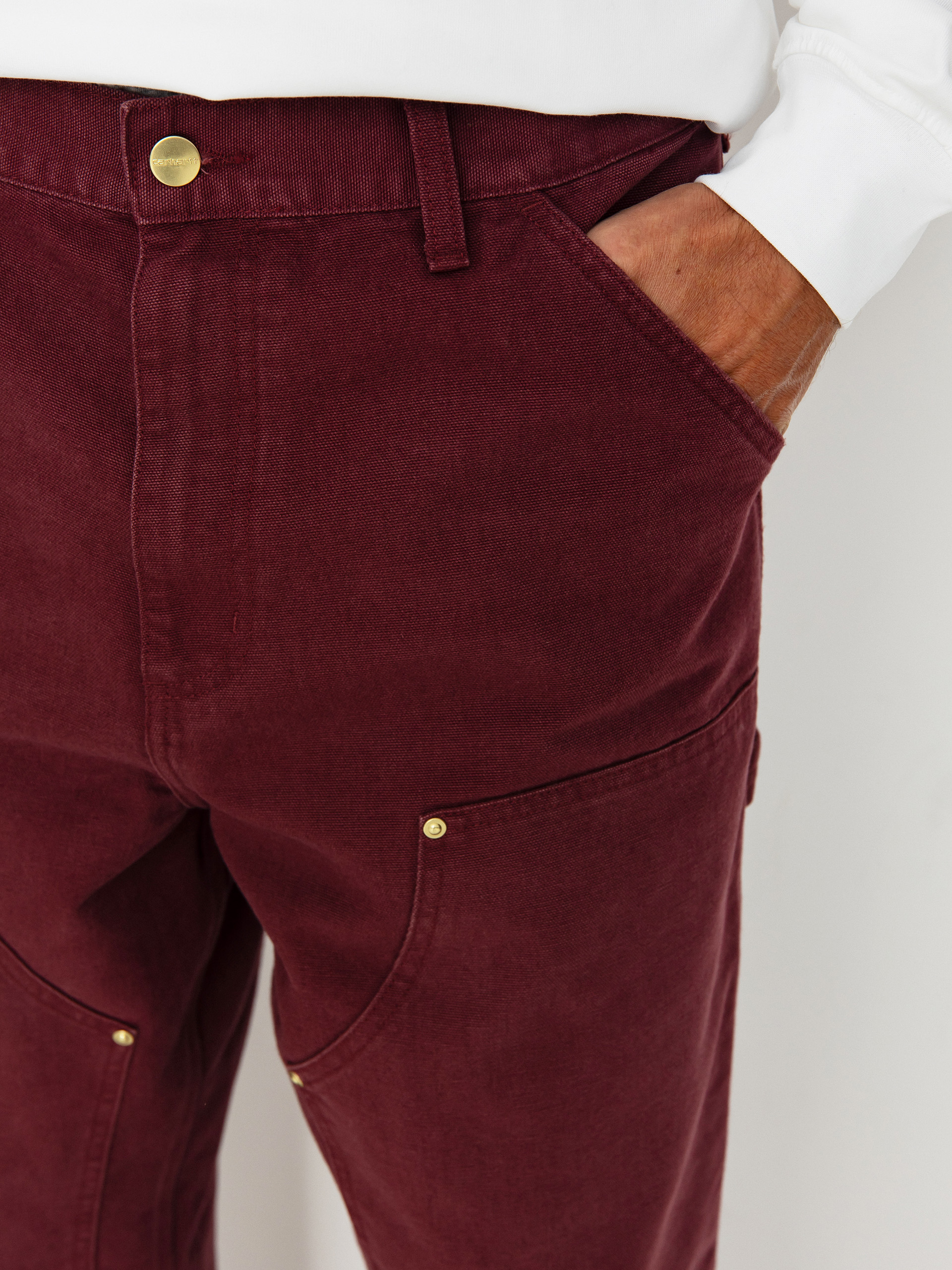 Nohavice Carhartt WIP Double Knee (malbec)
