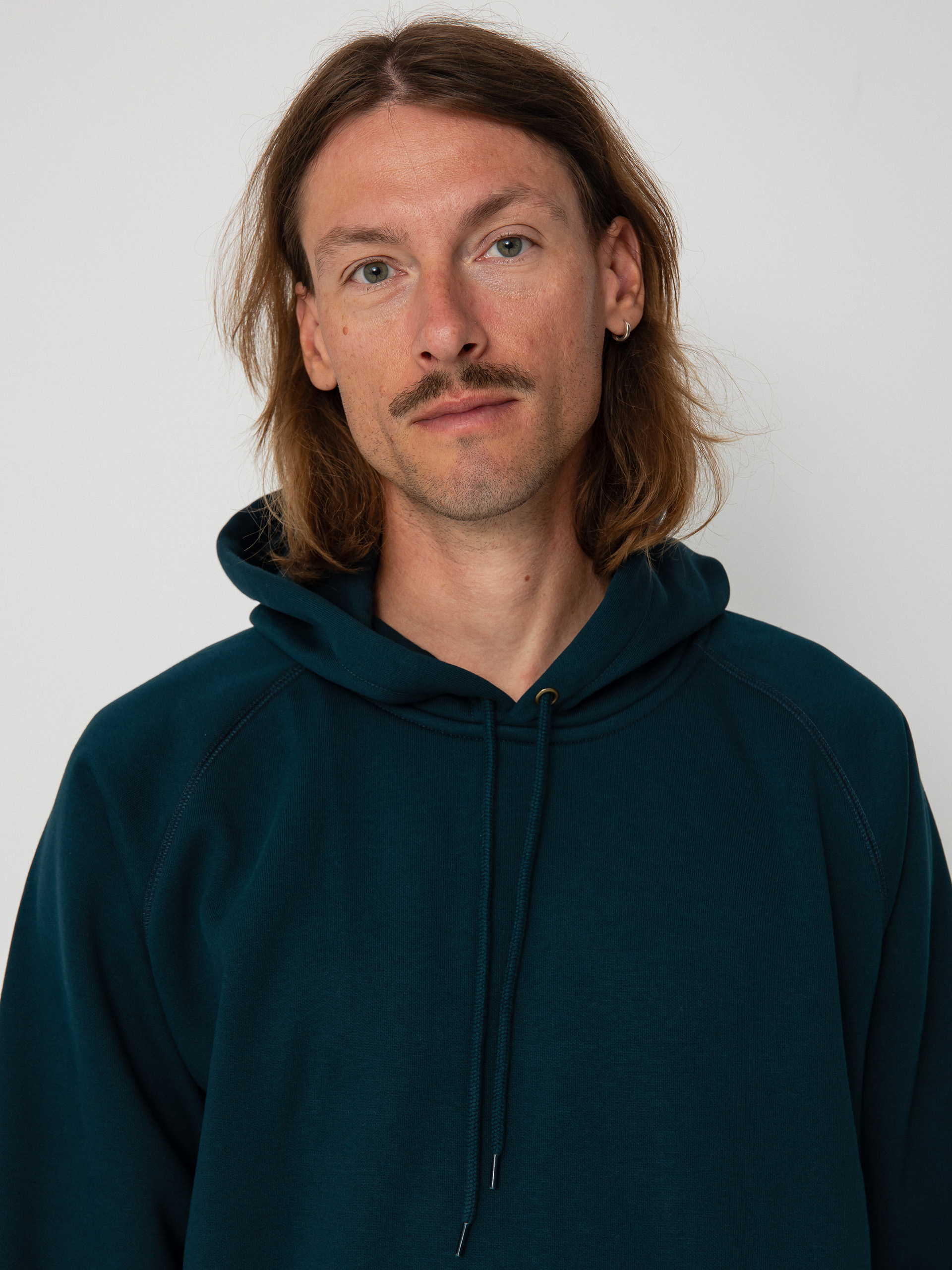 Mikina s kapucňou Carhartt WIP Chase HD (duck blue/gold)