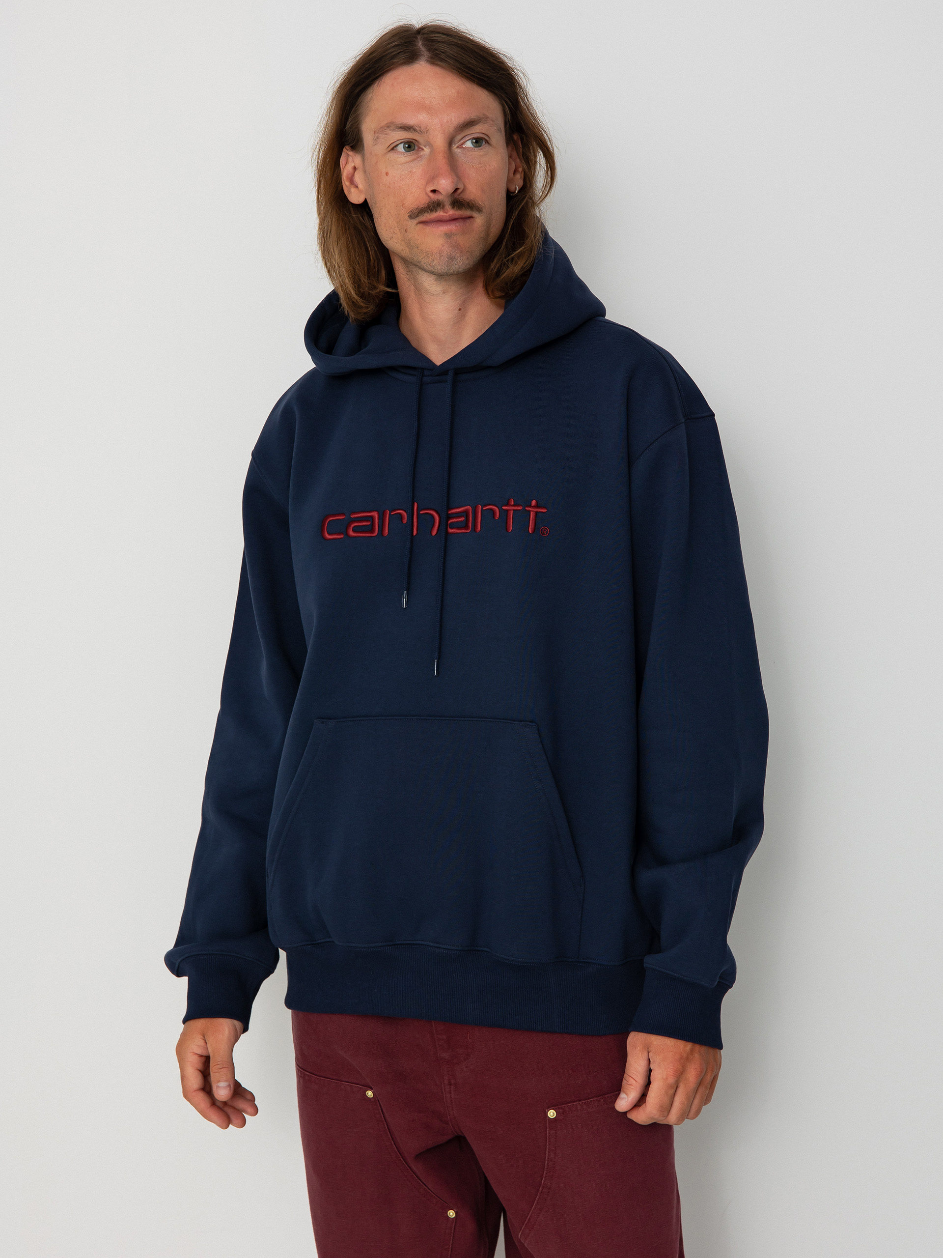 Mikina s kapucňou Carhartt WIP Carhartt HD (air force blue/malbec)