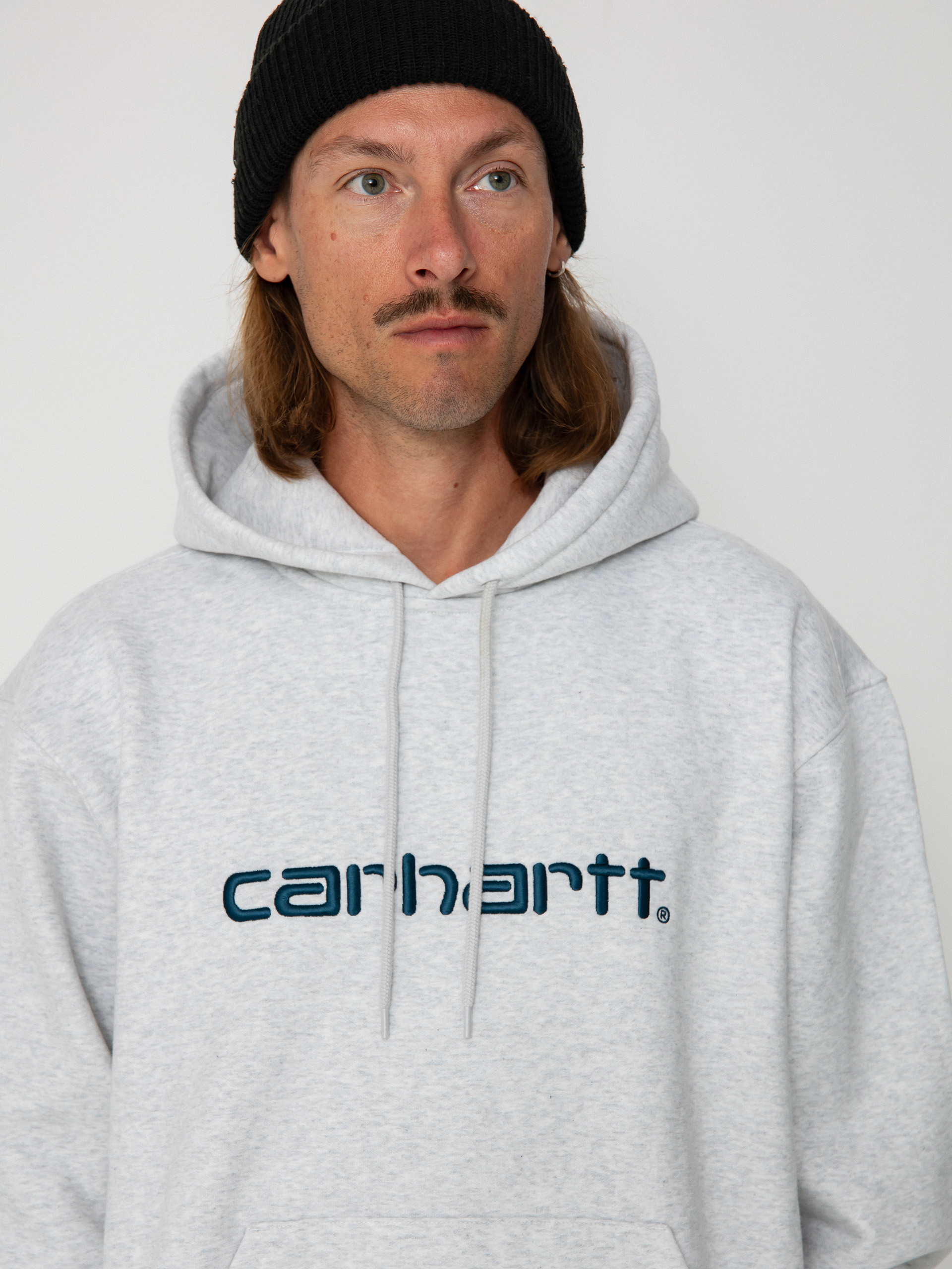 Mikina s kapucňou Carhartt WIP Carhartt HD (ash heather/duck blue)