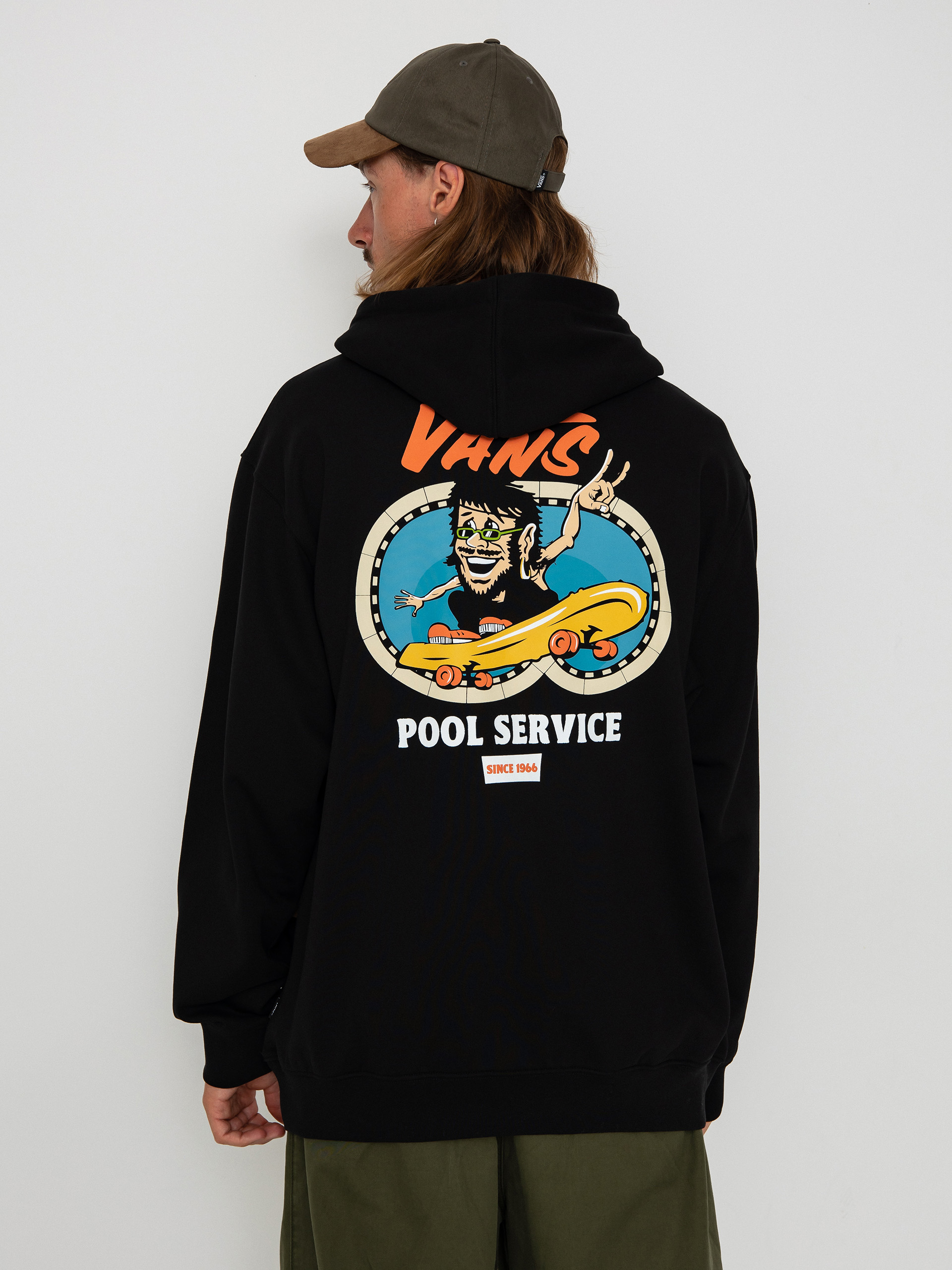 Mikina s kapucňou Vans Pool Service Loose HD (black)