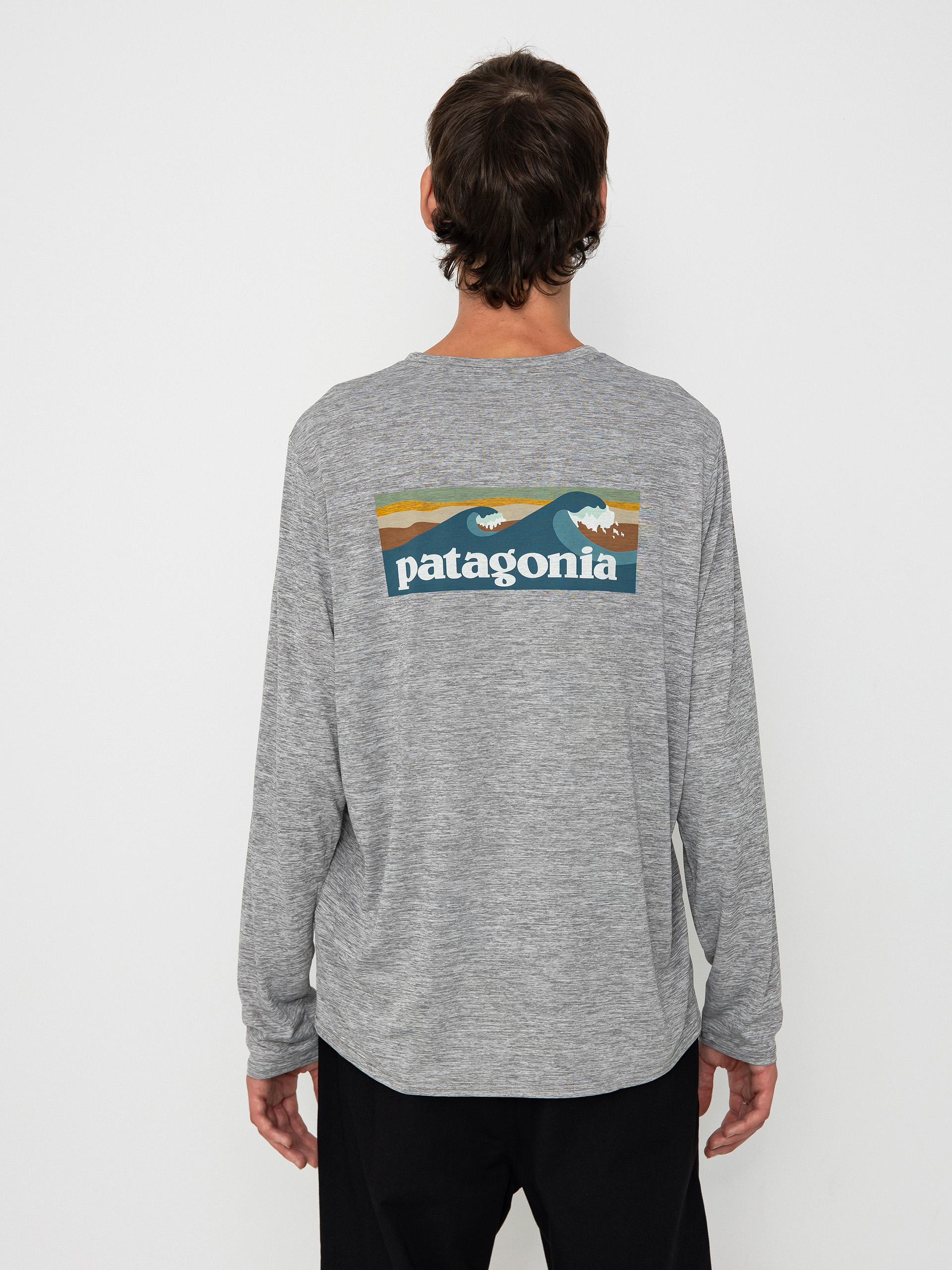 Triko Patagonia Cap Cool Daily Graphic Waters (boardshort logo abalone blue feather grey)