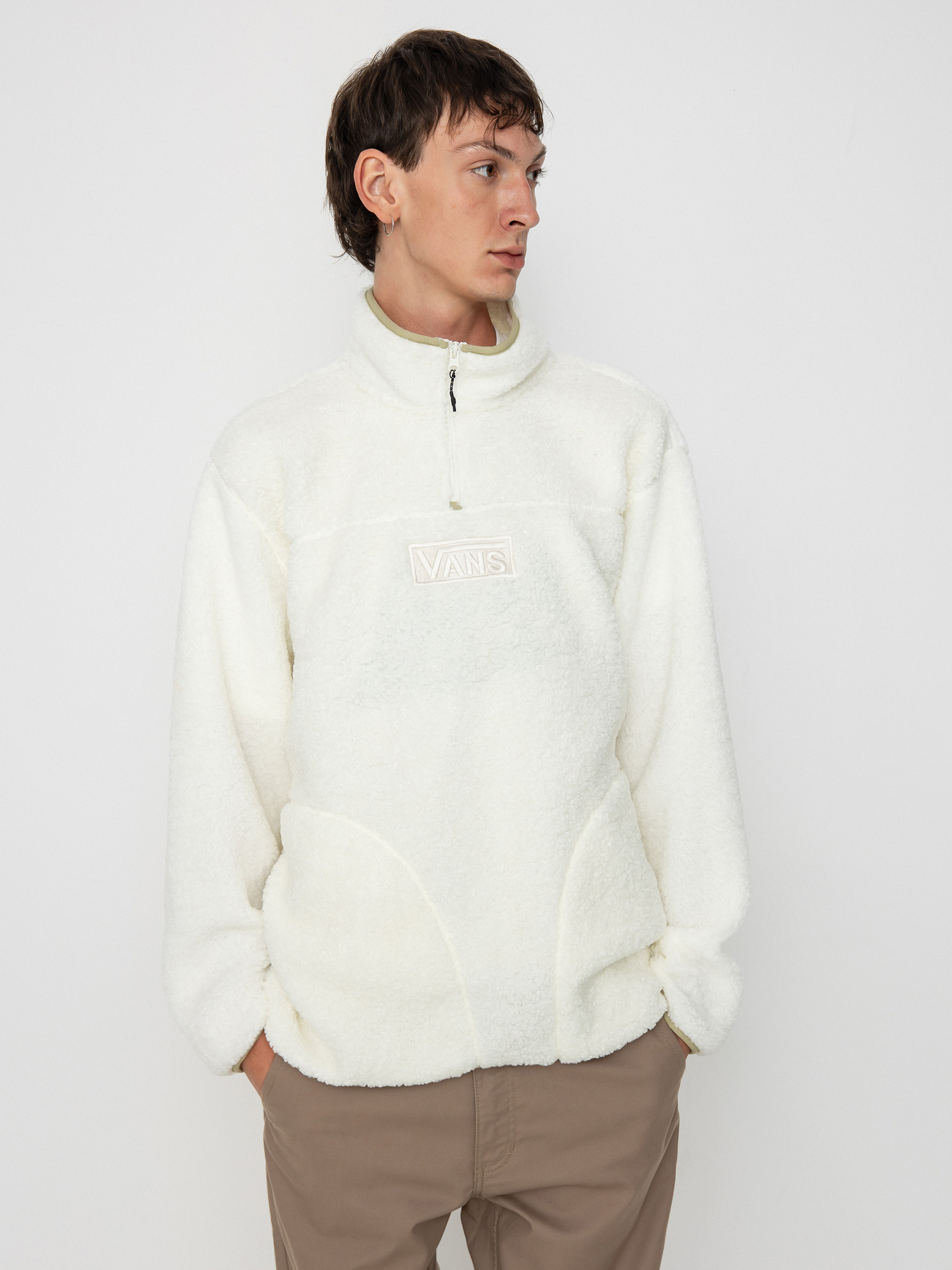 Pánsky Flísová mikina Vans Vans Boxed Sherpa Qzip (marshmallow)