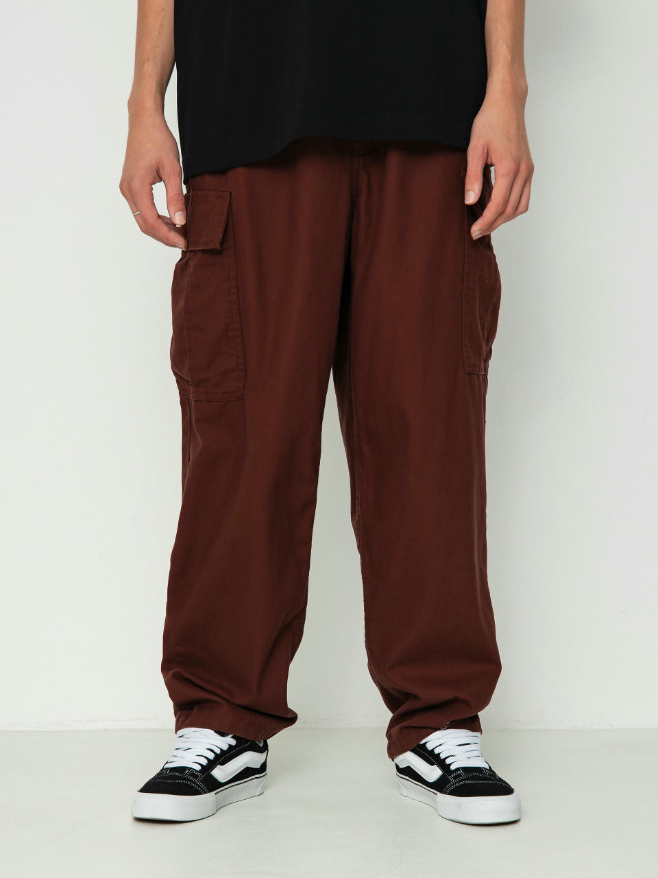 Nohavice Vans Range Cargo Baggy Tapered Elastic (bitter chocolate)