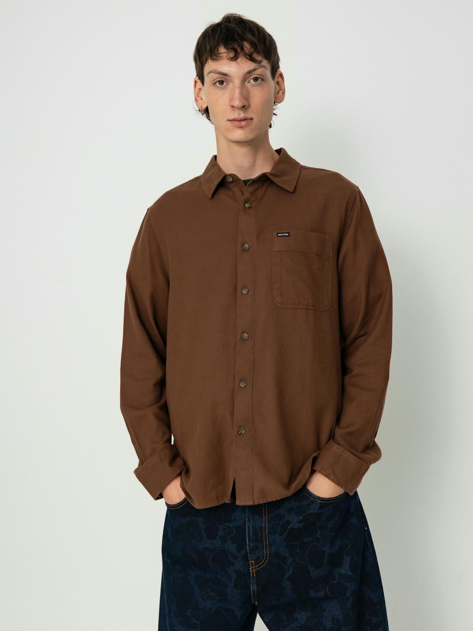 Košeľa Brixton Hasting Lw Flannel (pinecone brown)