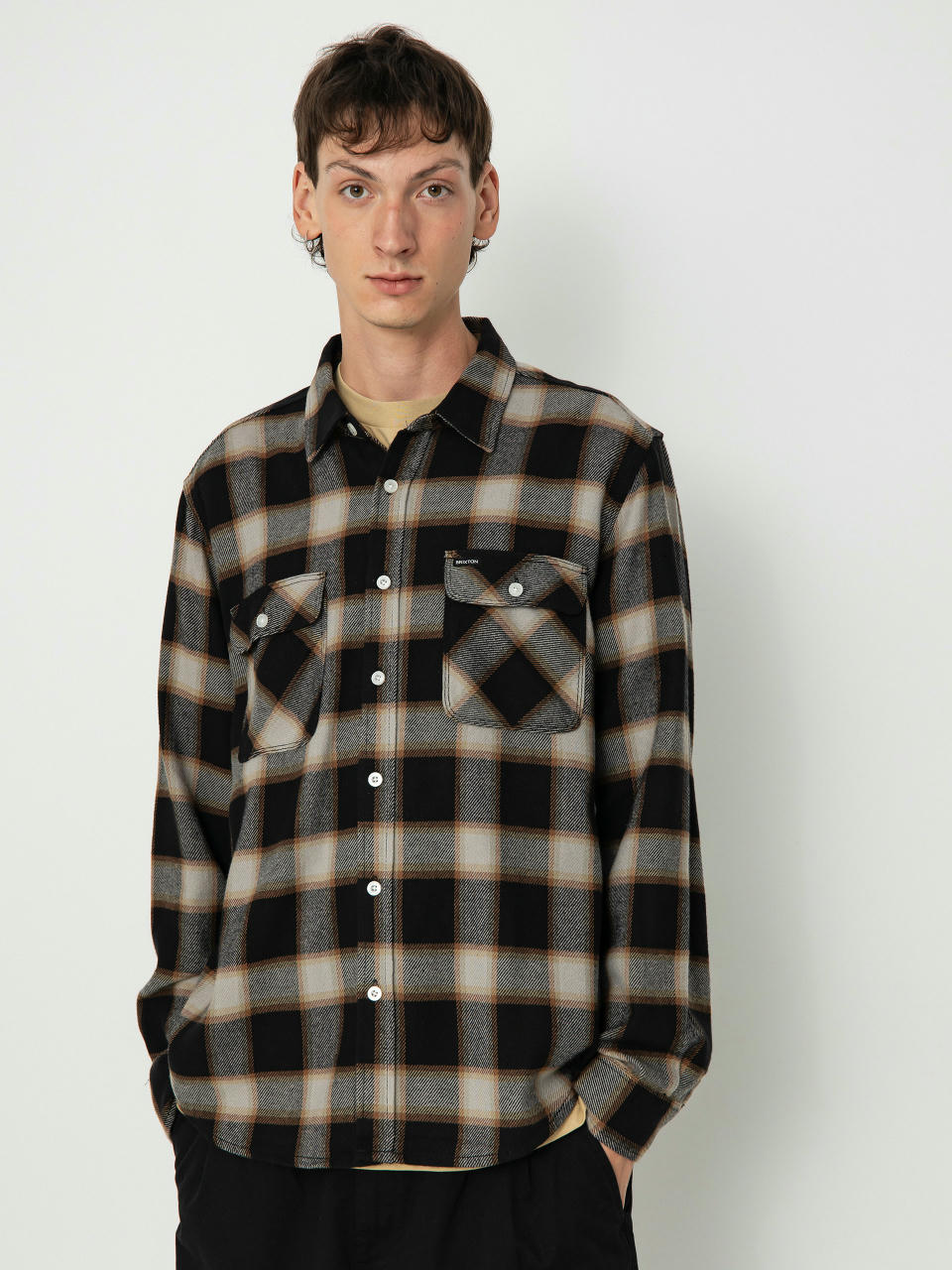 Košeľa Brixton 20Th Anniv Bowery Flannel (black/cream)