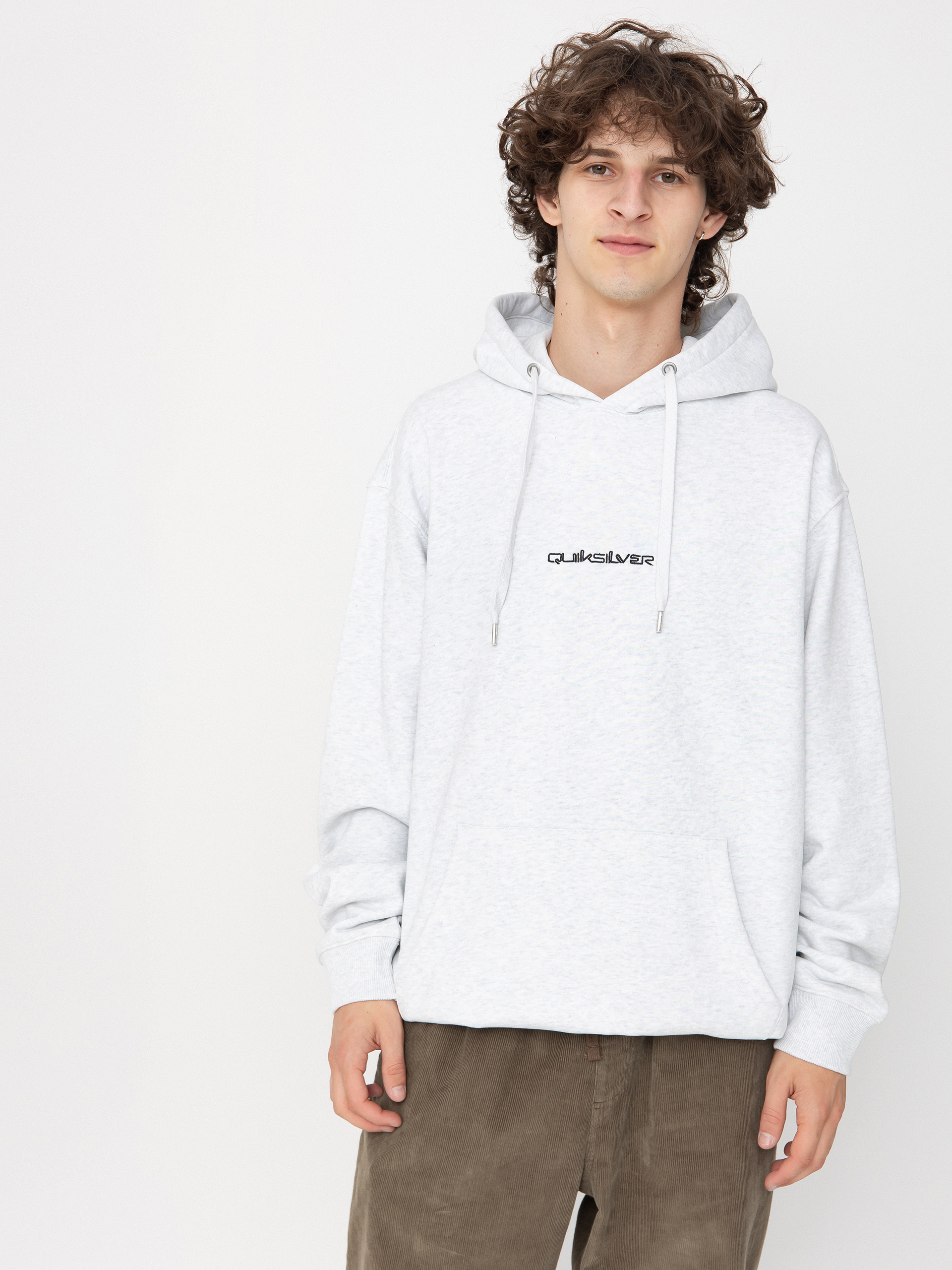 Mikina s kapucňou Quiksilver Dna Omni Logo HD (white marble heather)