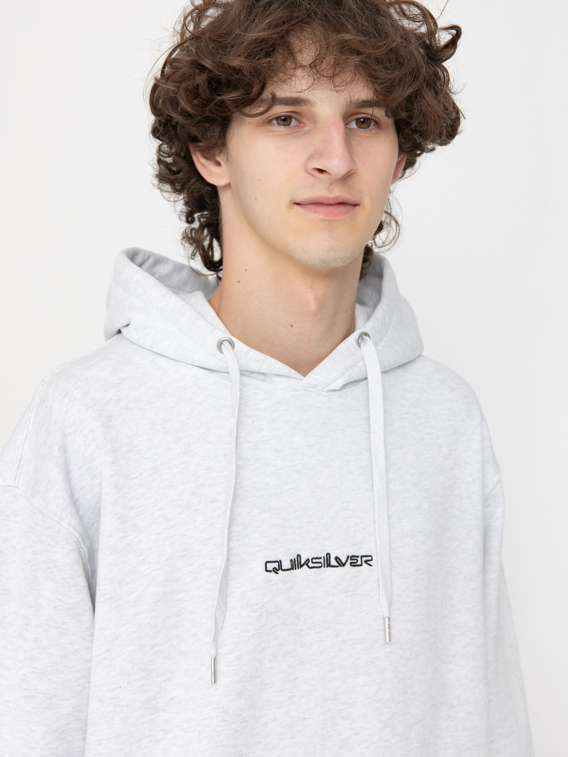Mikina s kapucňou Quiksilver Dna Omni Logo HD (white marble heather)