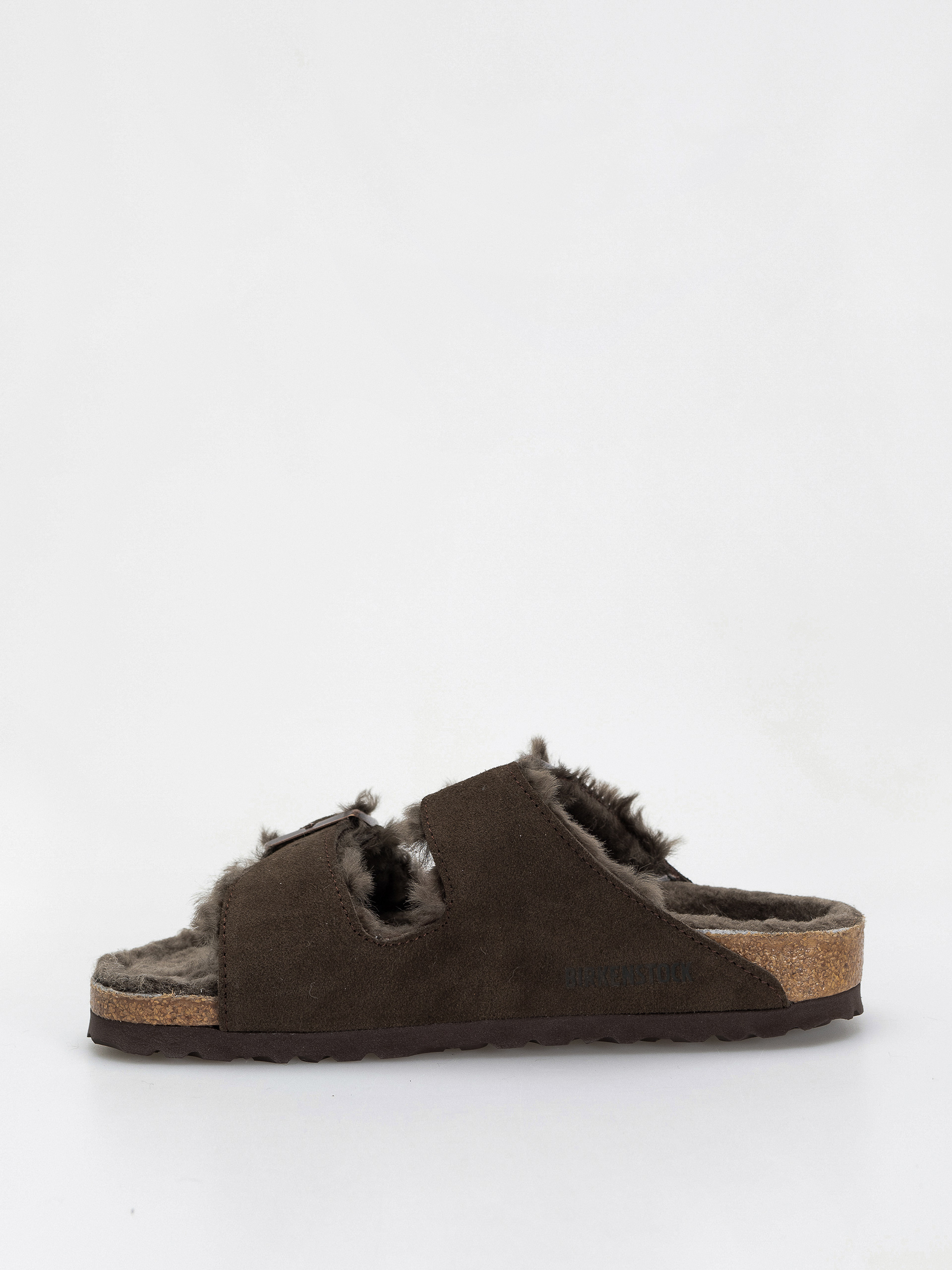 Šľapky Birkenstock Arizona Shearling Suede Leather Fur Narrow Wmn (mocha)