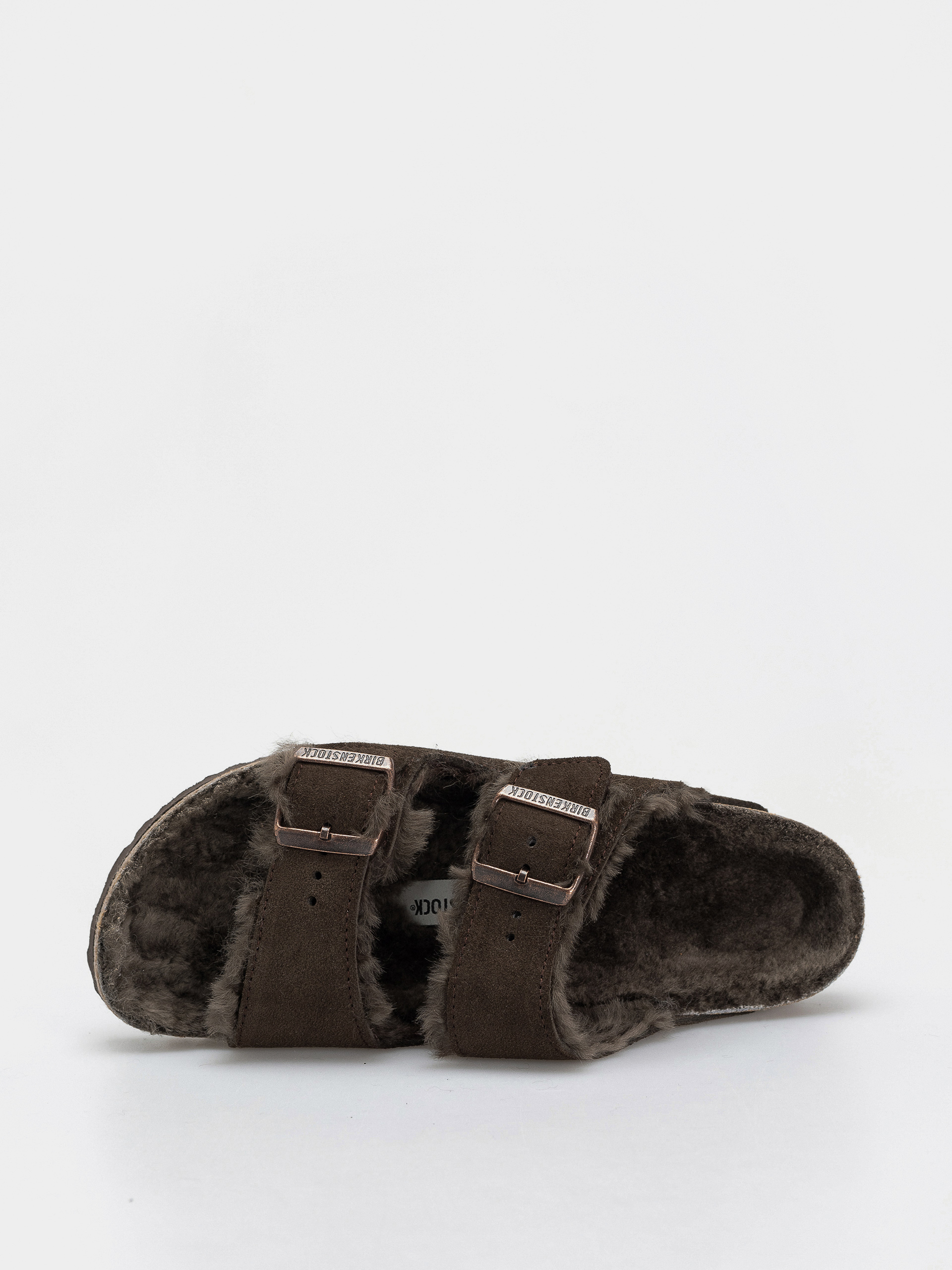 Šľapky Birkenstock Arizona Shearling Suede Leather Fur Narrow Wmn (mocha)