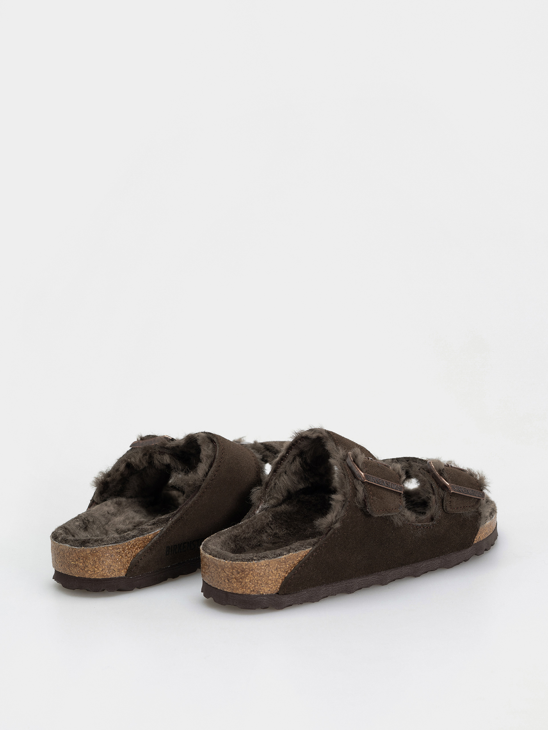 Šľapky Birkenstock Arizona Shearling Suede Leather Fur Narrow Wmn (mocha)