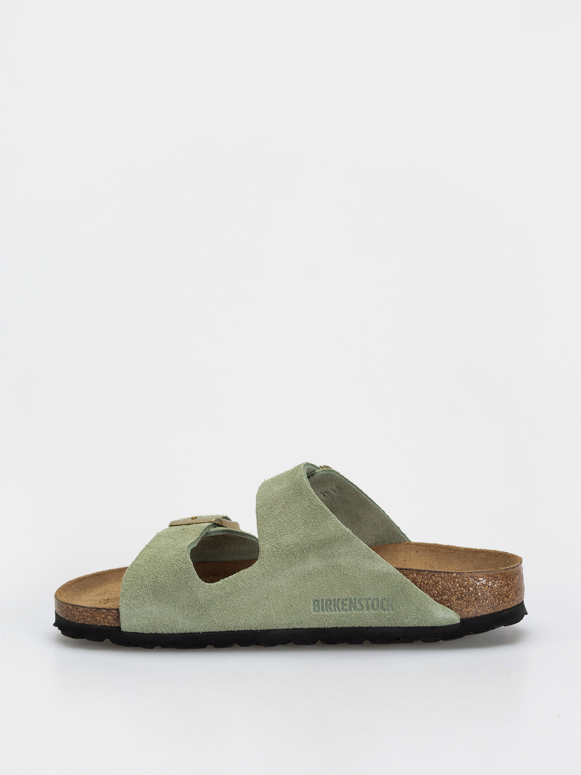 Šľapky Birkenstock Arizona Soft Footbed Suede Leather Narrow Wmn (green tea)