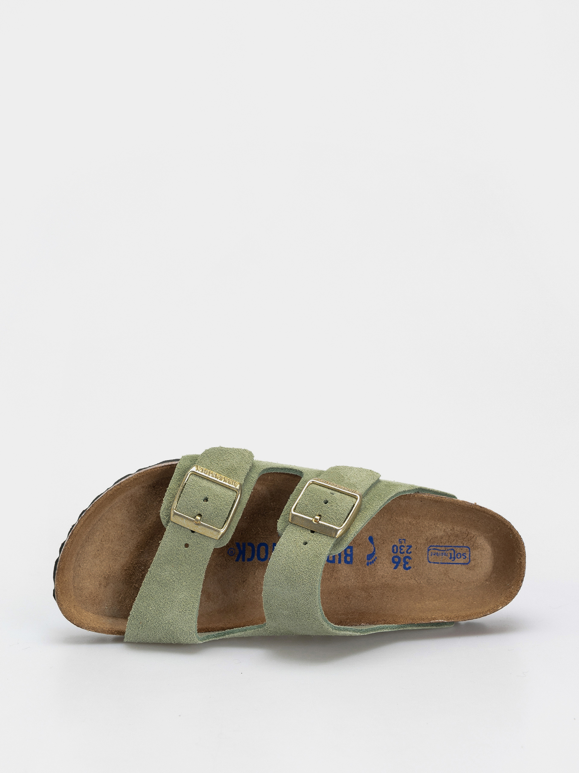 Šľapky Birkenstock Arizona Soft Footbed Suede Leather Narrow Wmn (green tea)