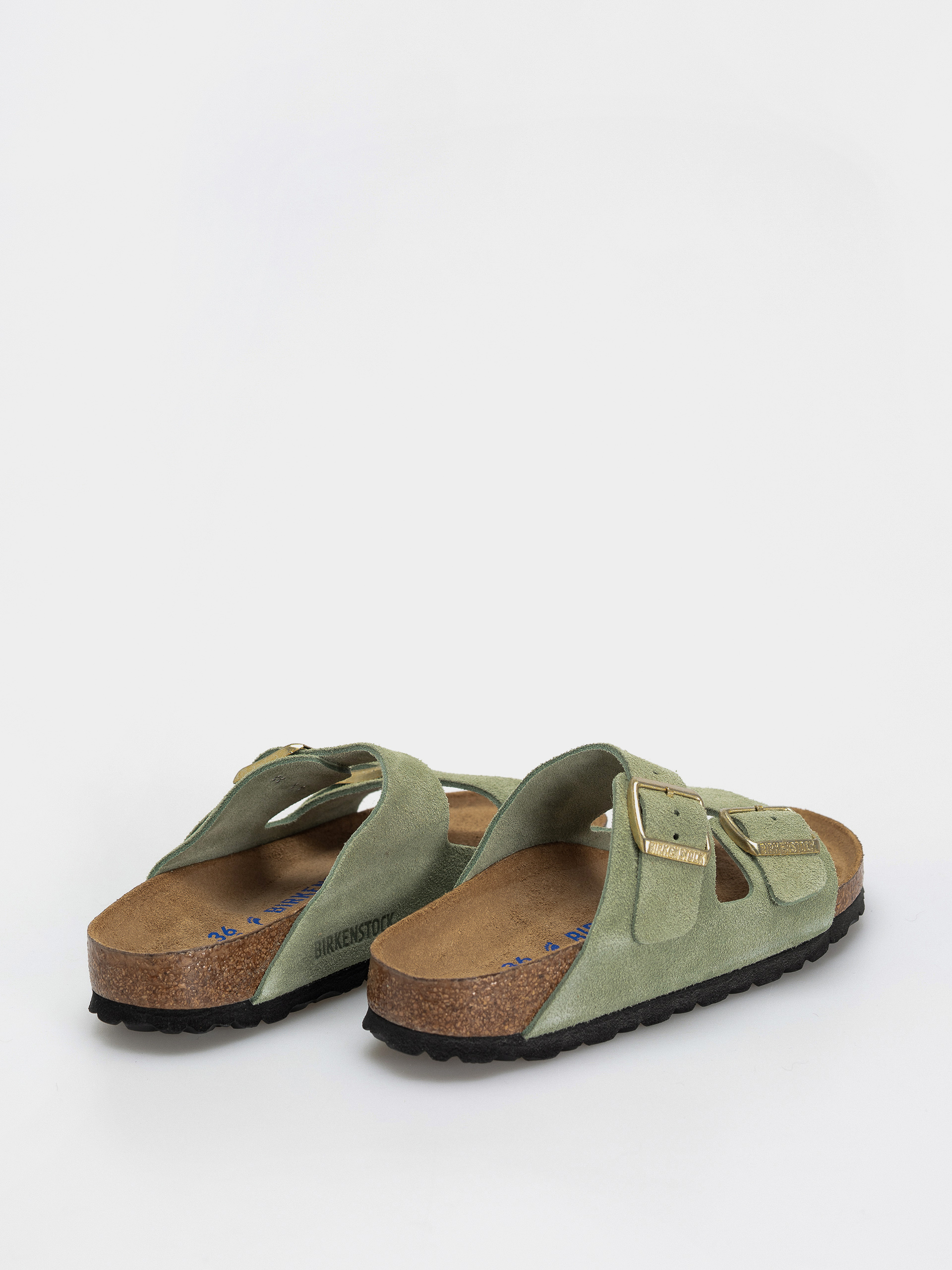 Šľapky Birkenstock Arizona Soft Footbed Suede Leather Narrow Wmn (green tea)