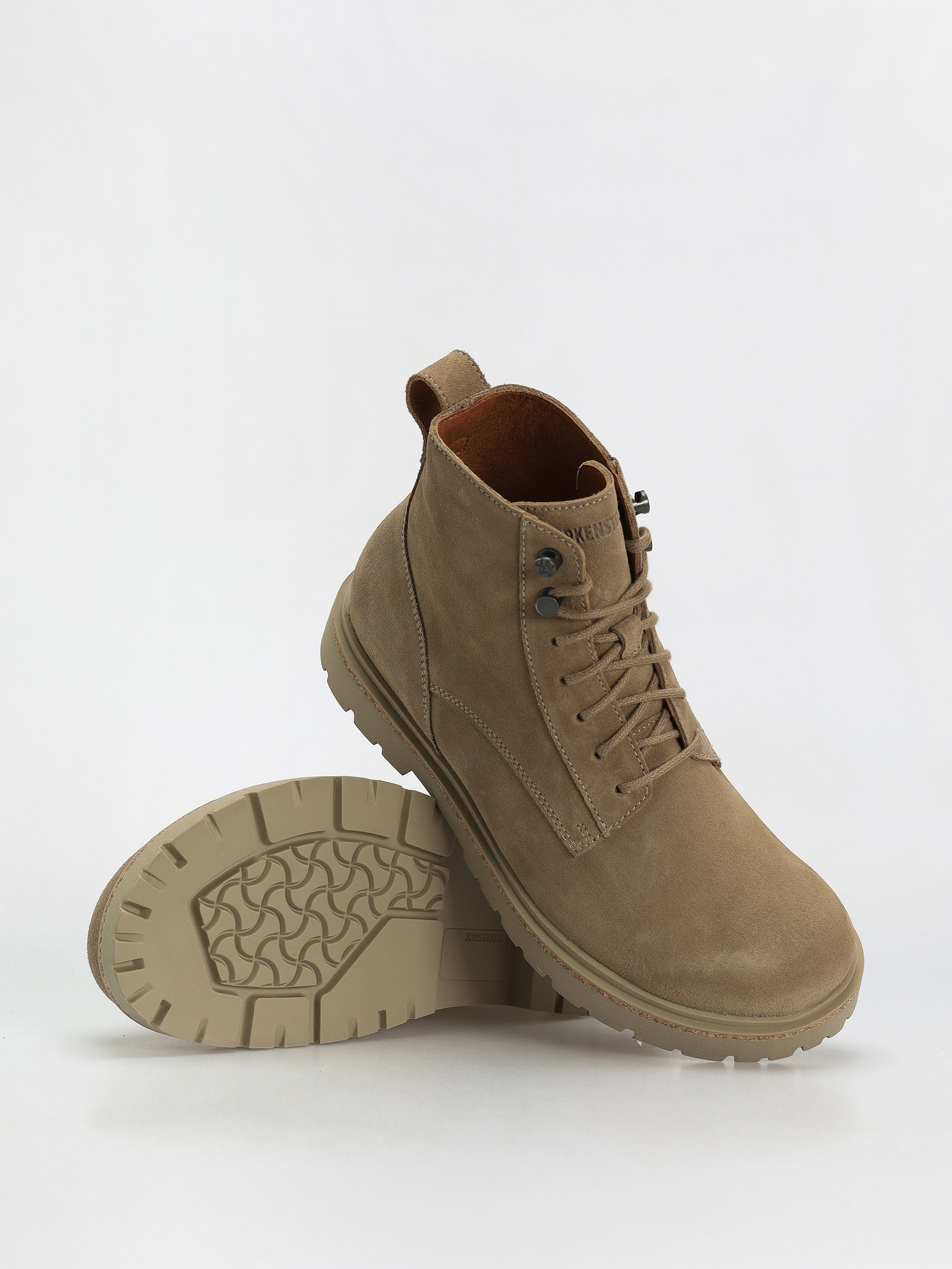 Topánky Birkenstock Highwood Lace Mid Suede Leather Regular (taupe)