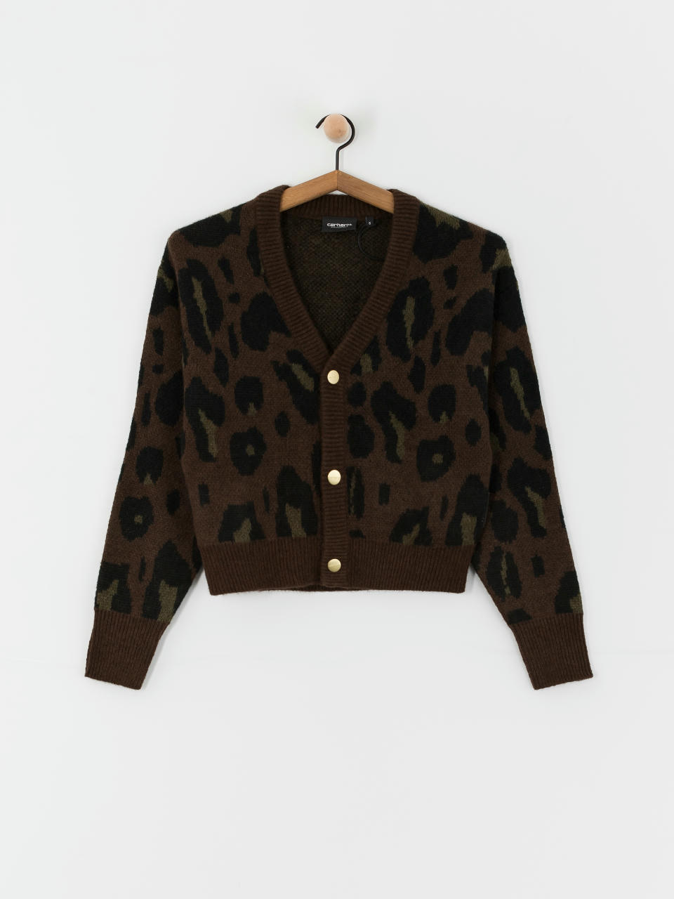 Sveter Carhartt WIP Merton Cardigan Wmn (camo leo jacquard/tamarind)