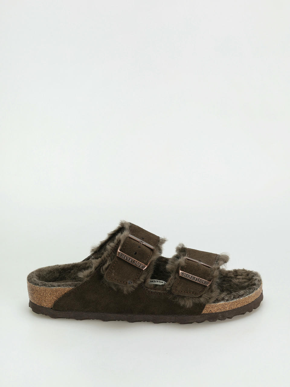 Šľapky Birkenstock Arizona Shearling Suede Leather Fur Narrow Wmn (mocha)