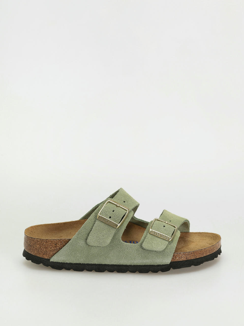 Šľapky Birkenstock Arizona Soft Footbed Suede Leather Narrow Wmn (green tea)