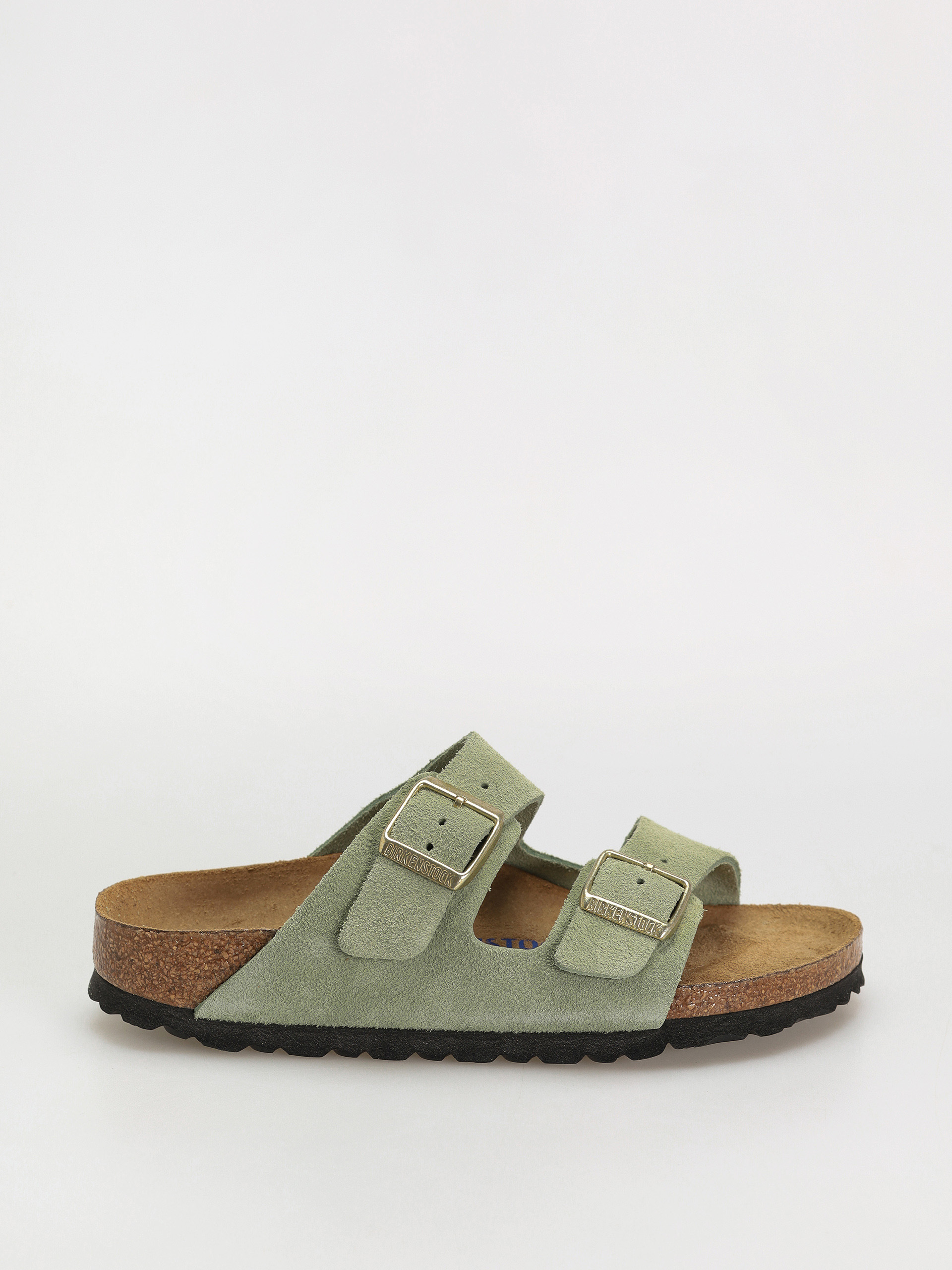 Šľapky Birkenstock Arizona Soft Footbed Suede Leather Narrow Wmn (green tea)