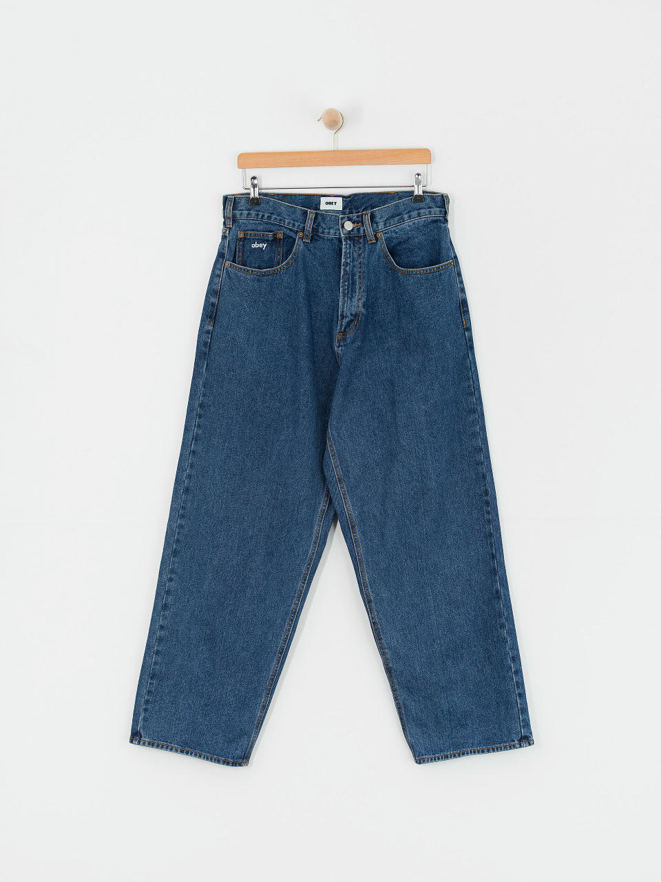 Nohavice OBEY Bigwig Baggy Denim (stone wash indigo)