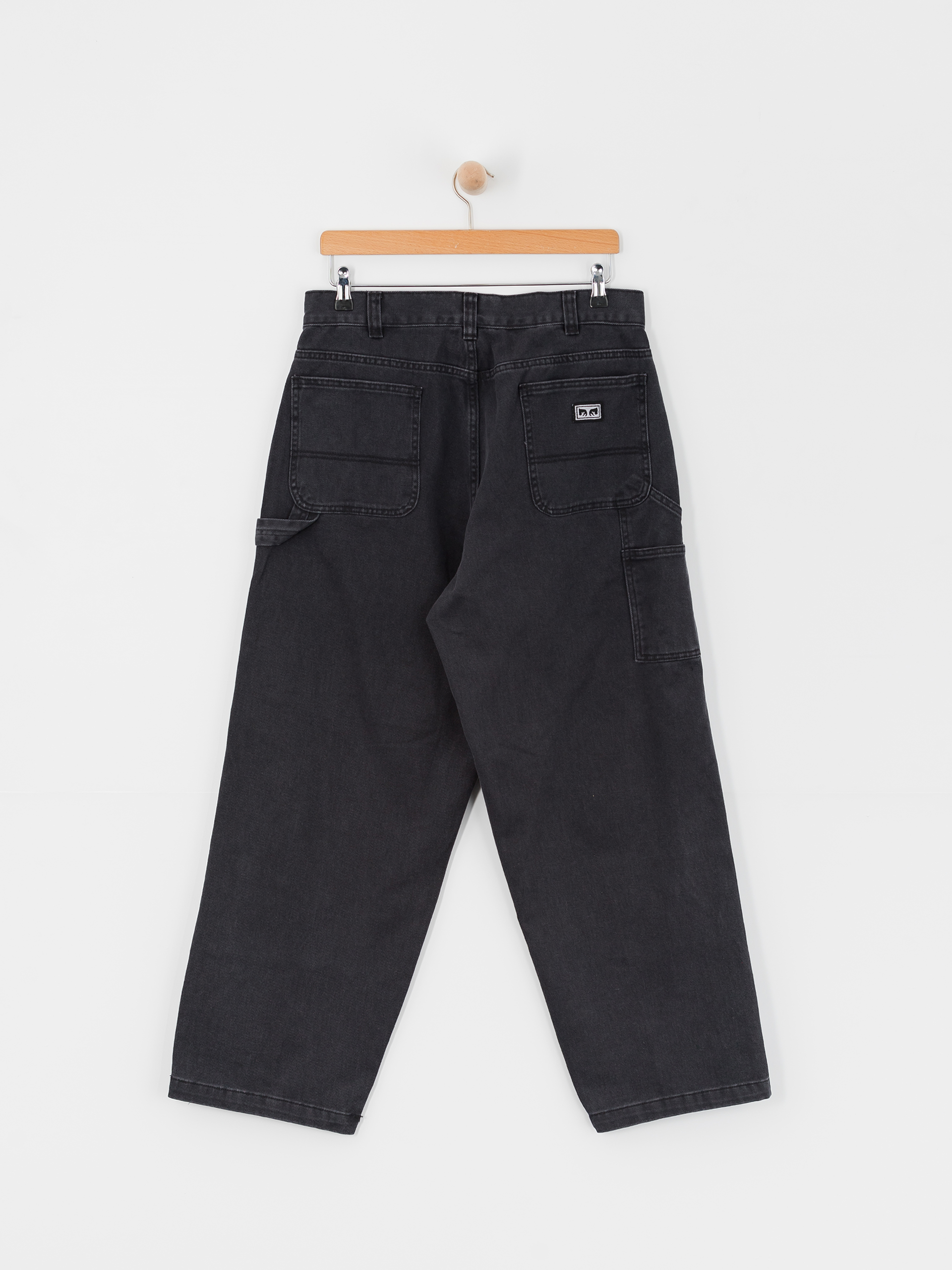 Nohavice OBEY Bigwig Denim Carpenter (black faded wash)