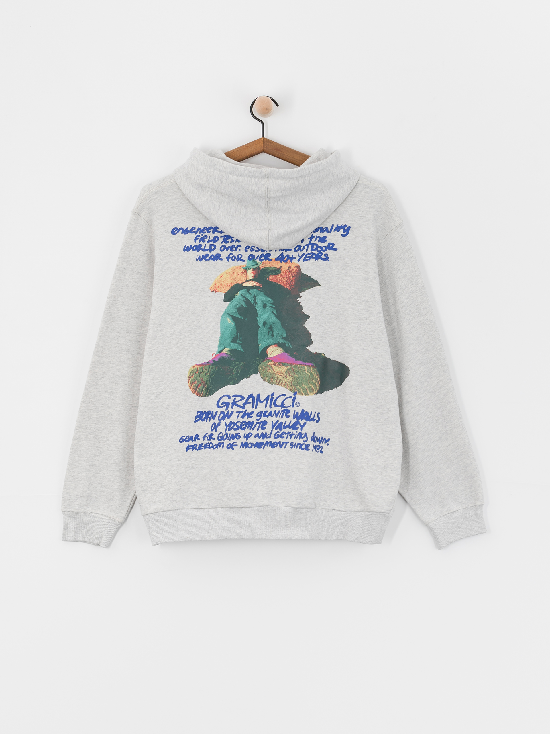 Mikina s kapucňou Gramicci Napping Climber HD (grey heather)