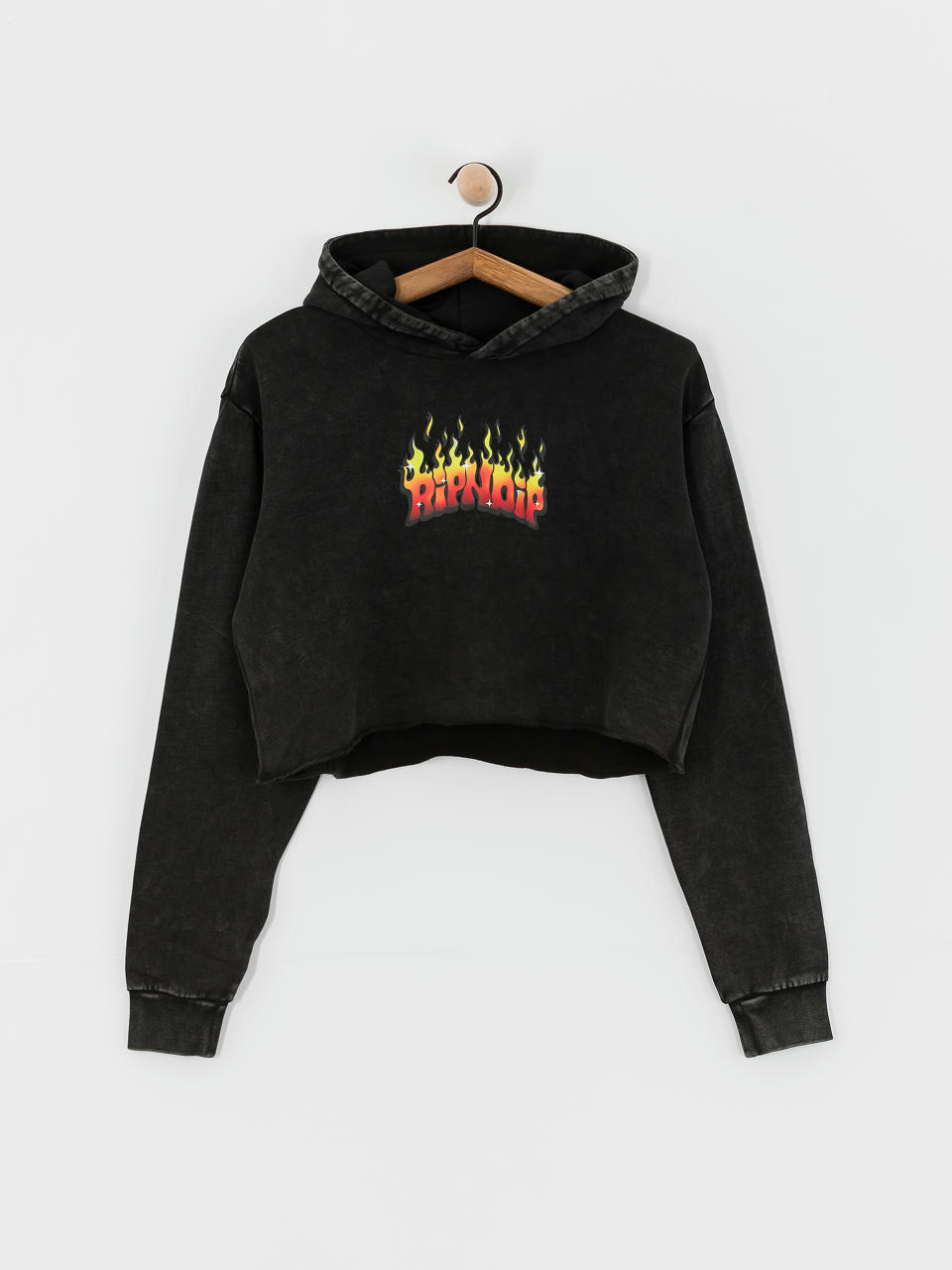 Mikina s kapucňou RipNDip Scary Cute Cropped HD (black wash)