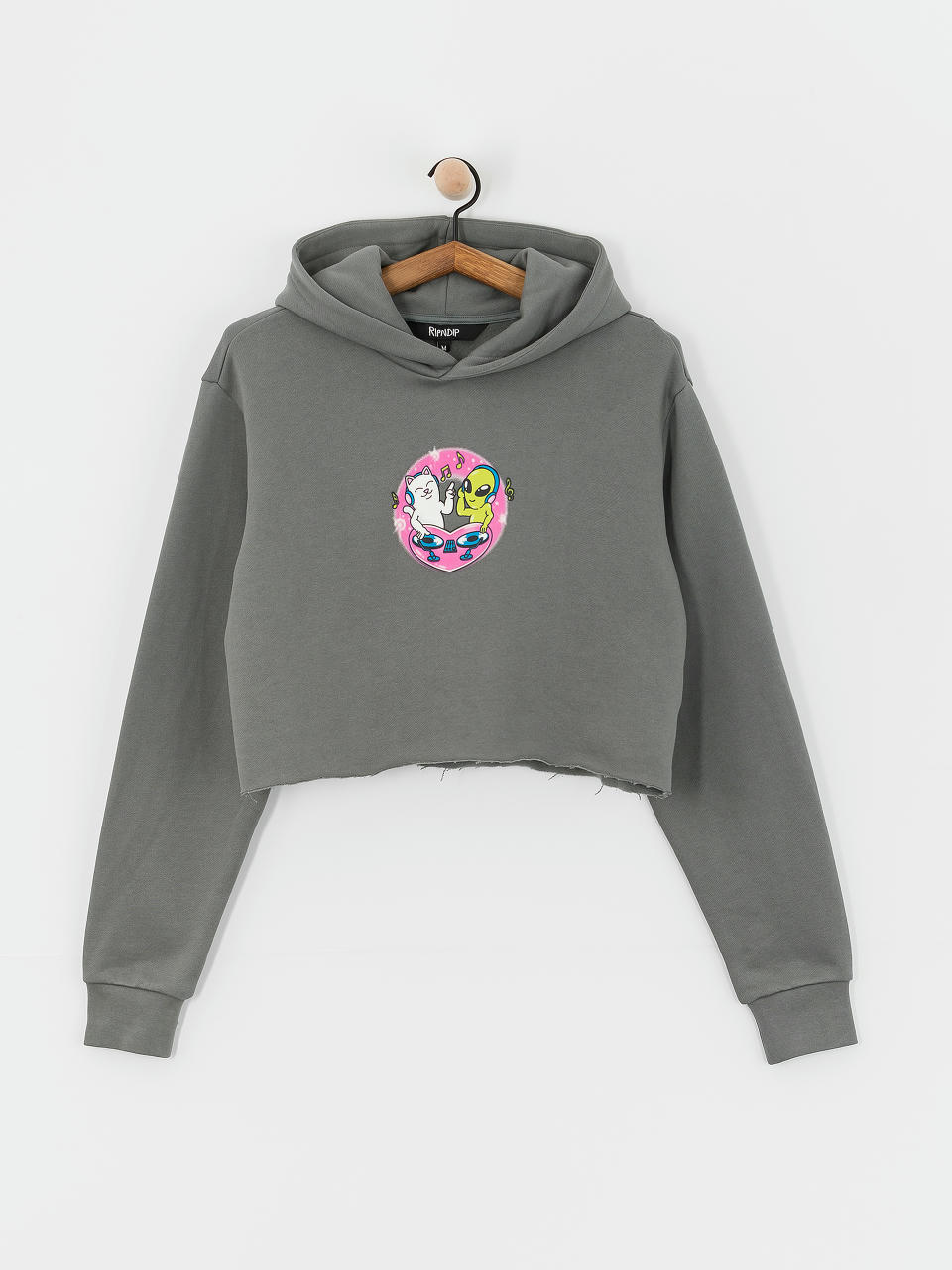 Mikina s kapucňou RipNDip Love Is Ripndip Cropped HD (charcoal)