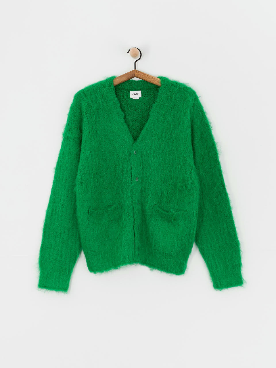 Sveter OBEY Patron Cardigan (bright green)