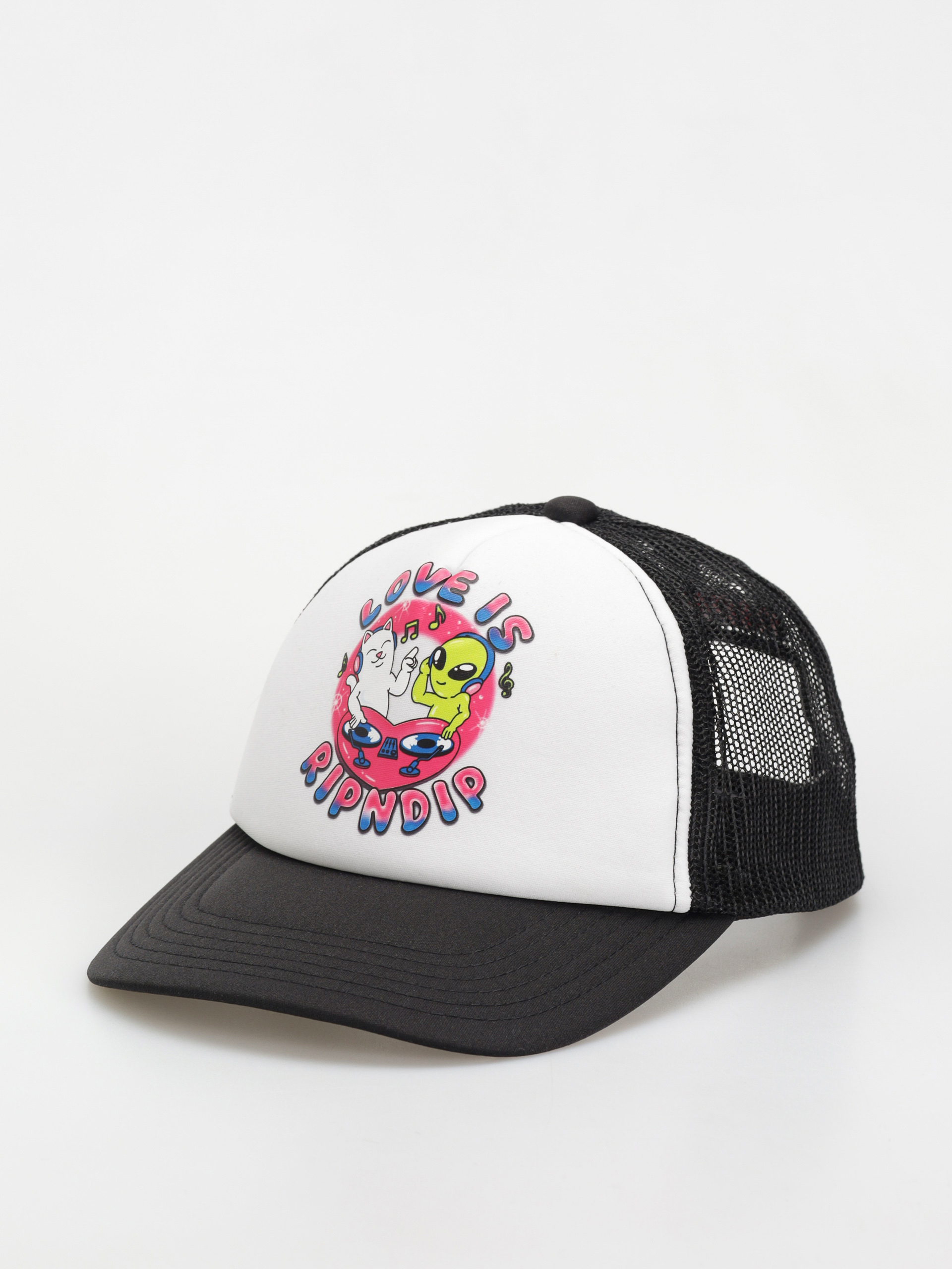 Šiltovka RipNDip Love Is Ripndip Trucker (white/black)