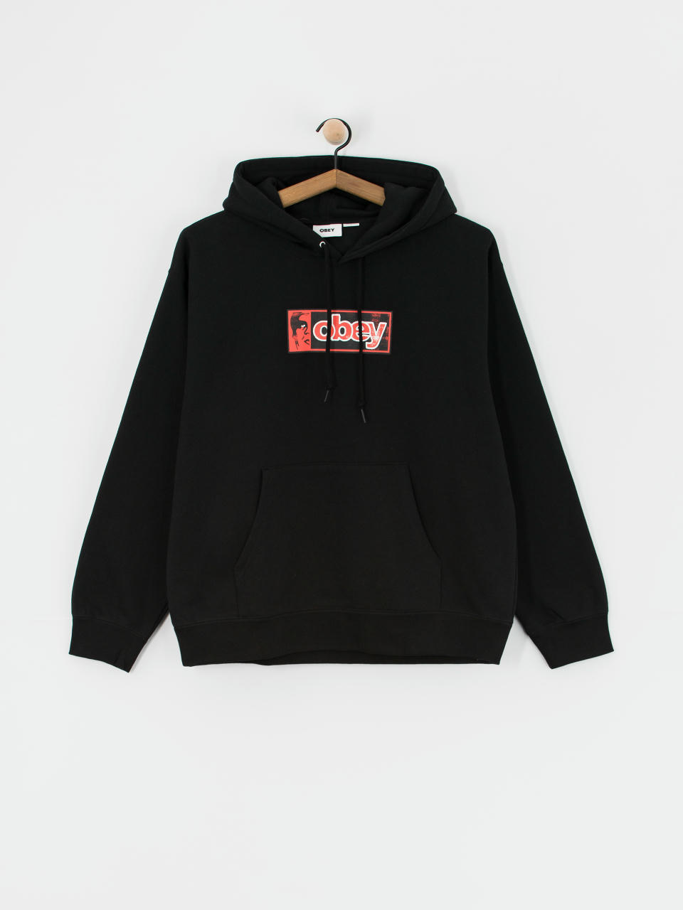 Mikina s kapucňou OBEY Half Icon HD (black)