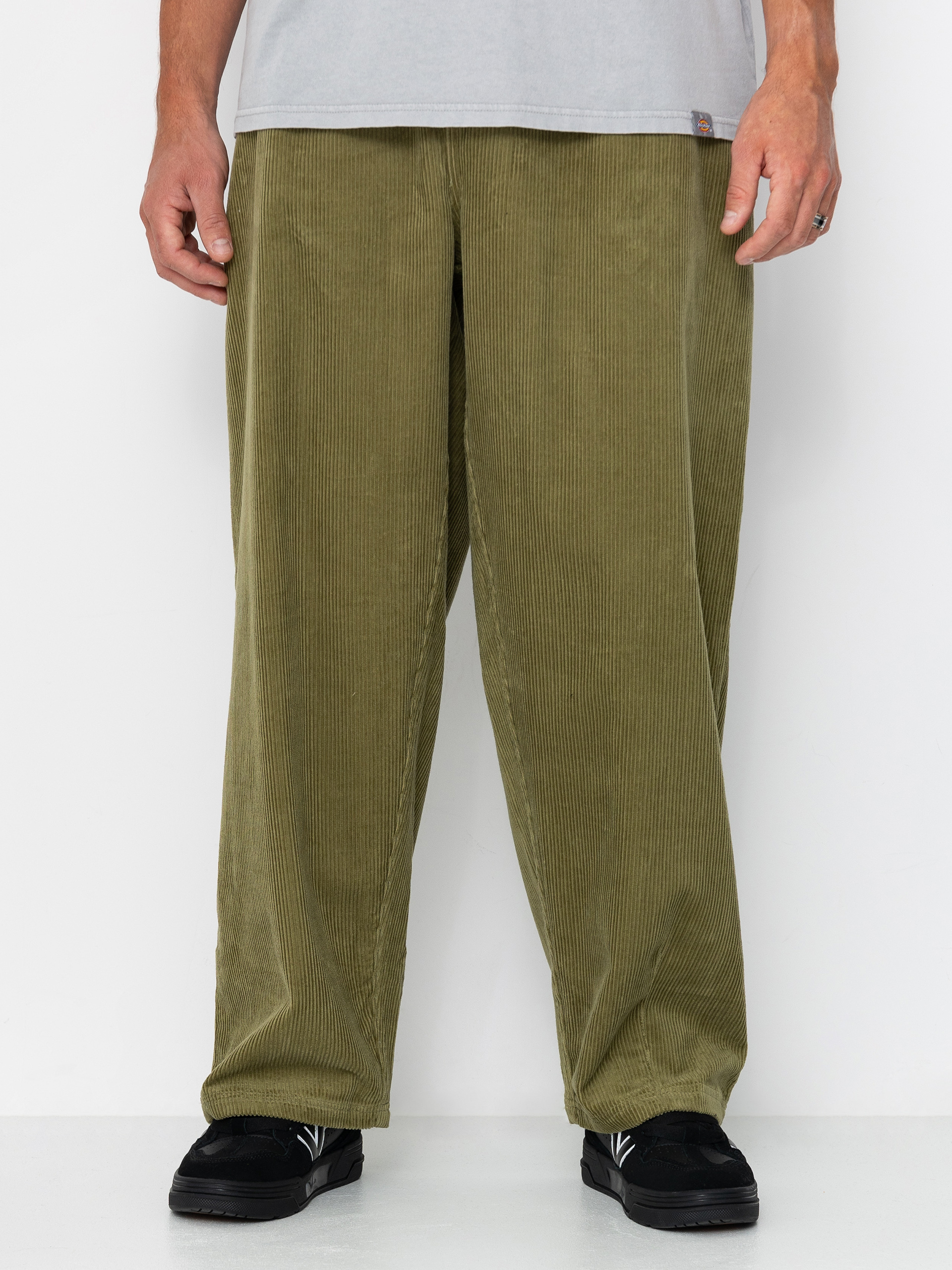 Nohavice Poetic Collective Ballon (olive green corduroy)