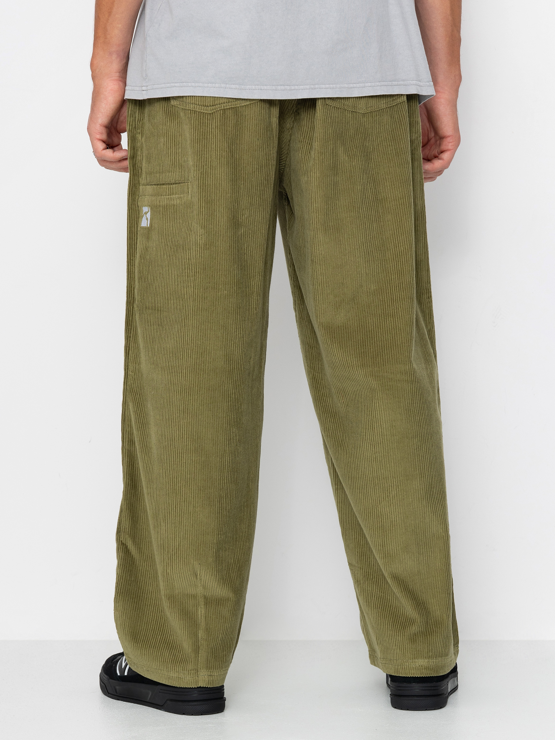 Nohavice Poetic Collective Ballon (olive green corduroy)