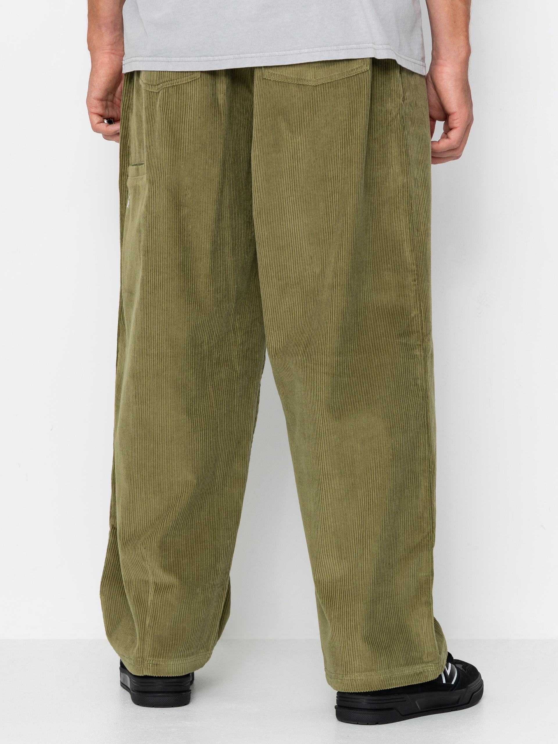 Nohavice Poetic Collective Ballon (olive green corduroy)