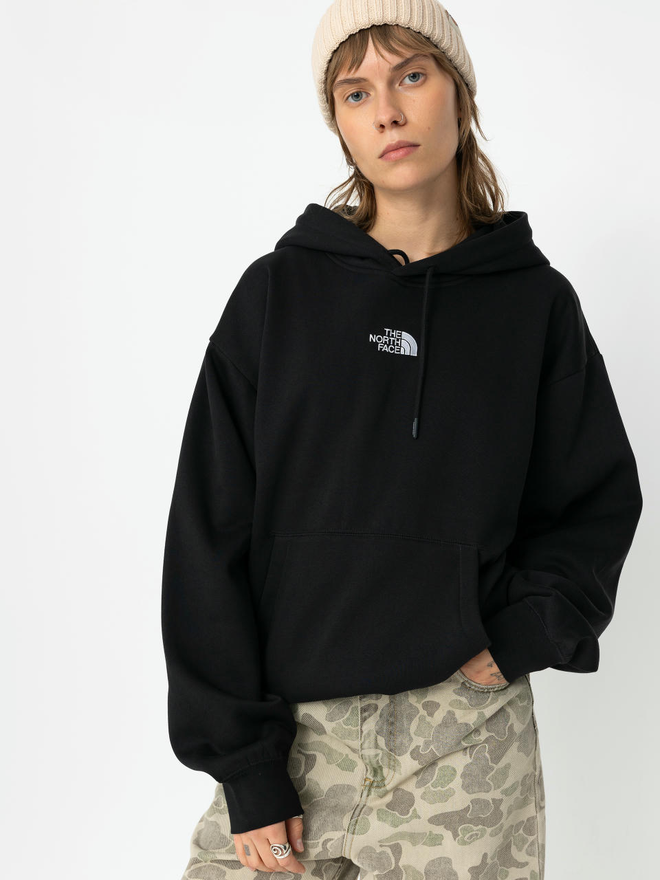 Mikina s kapucňou The North Face Essential Oversize HD Wmn (tnf black)