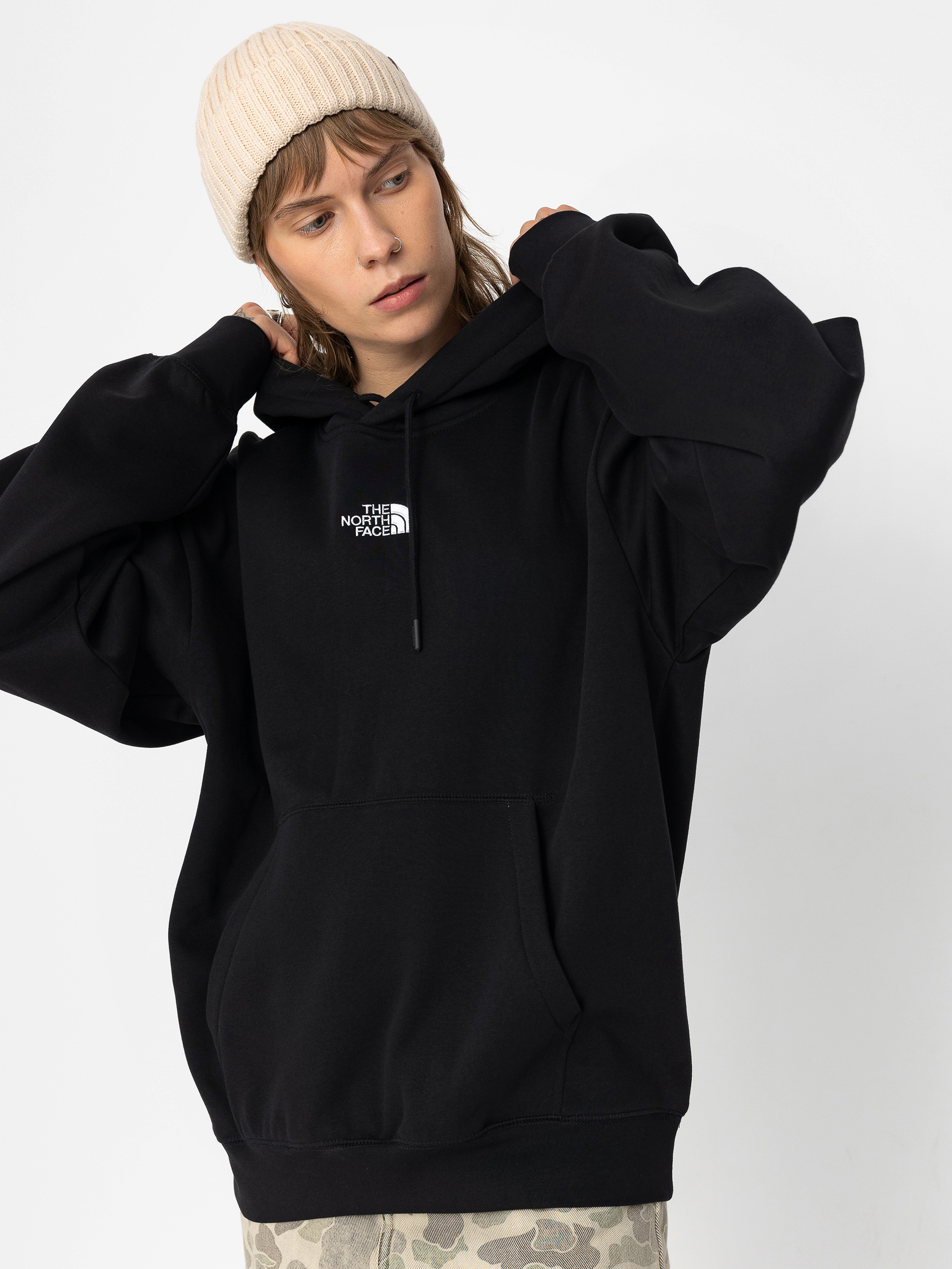 Mikina s kapucňou The North Face Essential Oversize HD Wmn (tnf black)