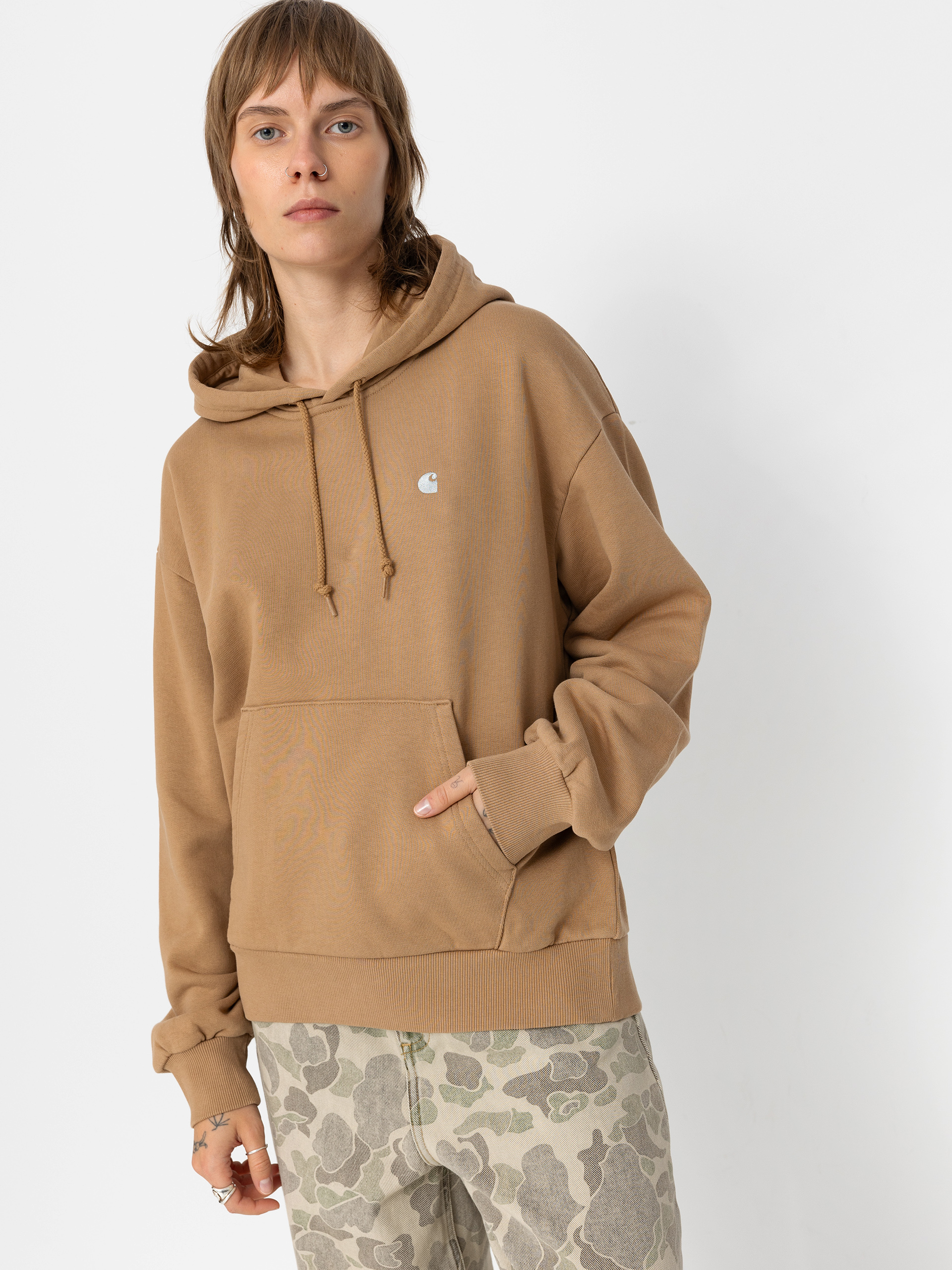 Mikina s kapucňou Carhartt WIP Casey HD Wmn (peanut/silver)